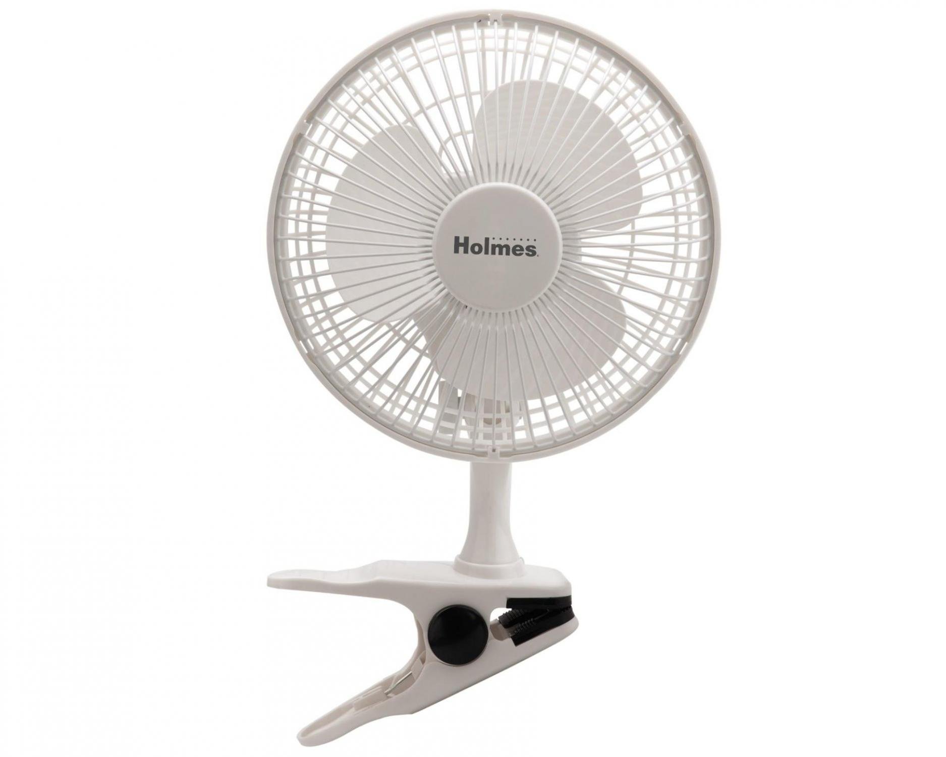 Holmes HCF0611A-WM White Convertible Desk & Clip Fan - Dual Function for Home, Office, Dorm & Workspace Cooling
