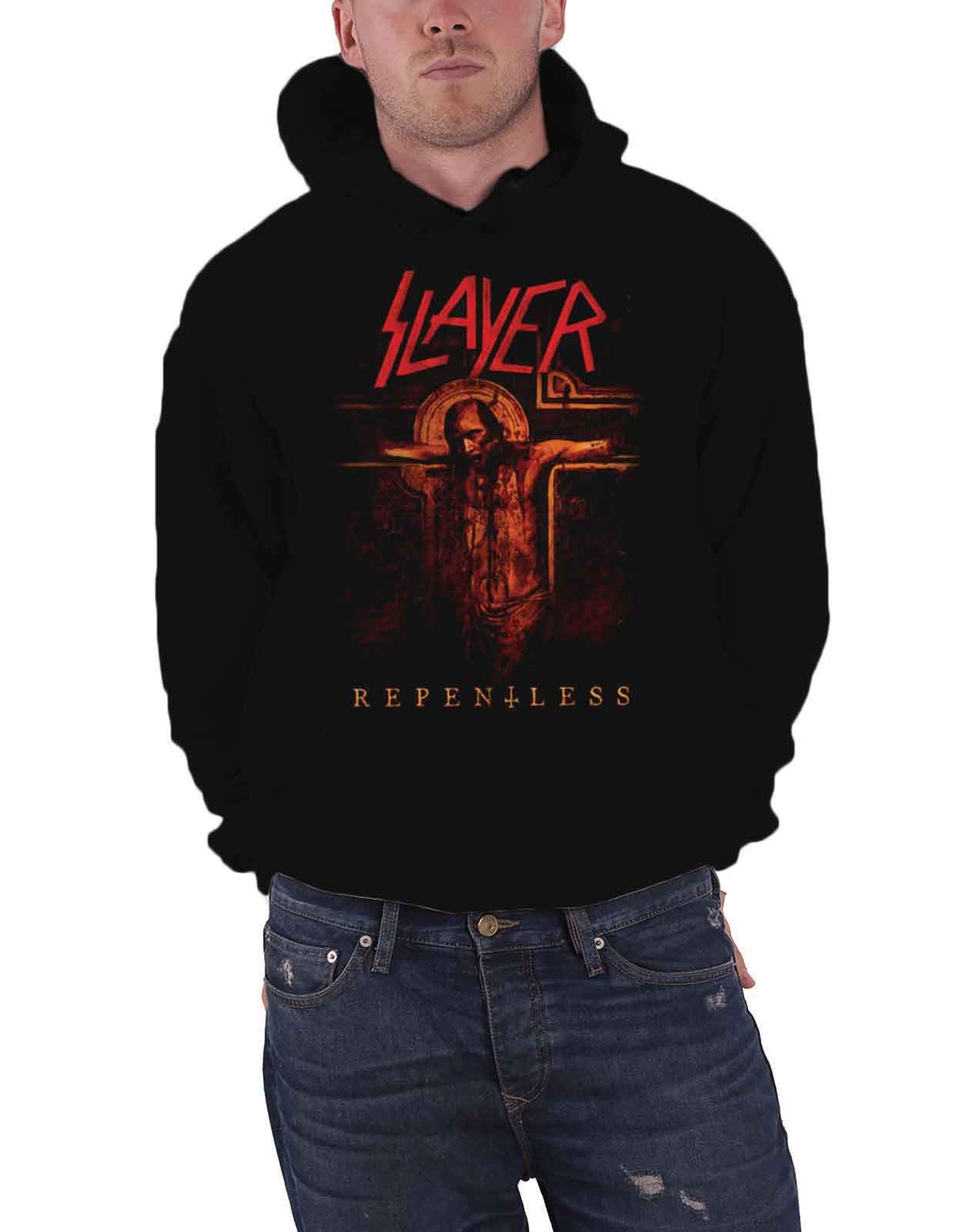 Repentless Crucifix Logo Official Men's Black Pullover Hoodie - XL Size | Streetwear Fashion, Casual Wear & Gothic Style Outfit