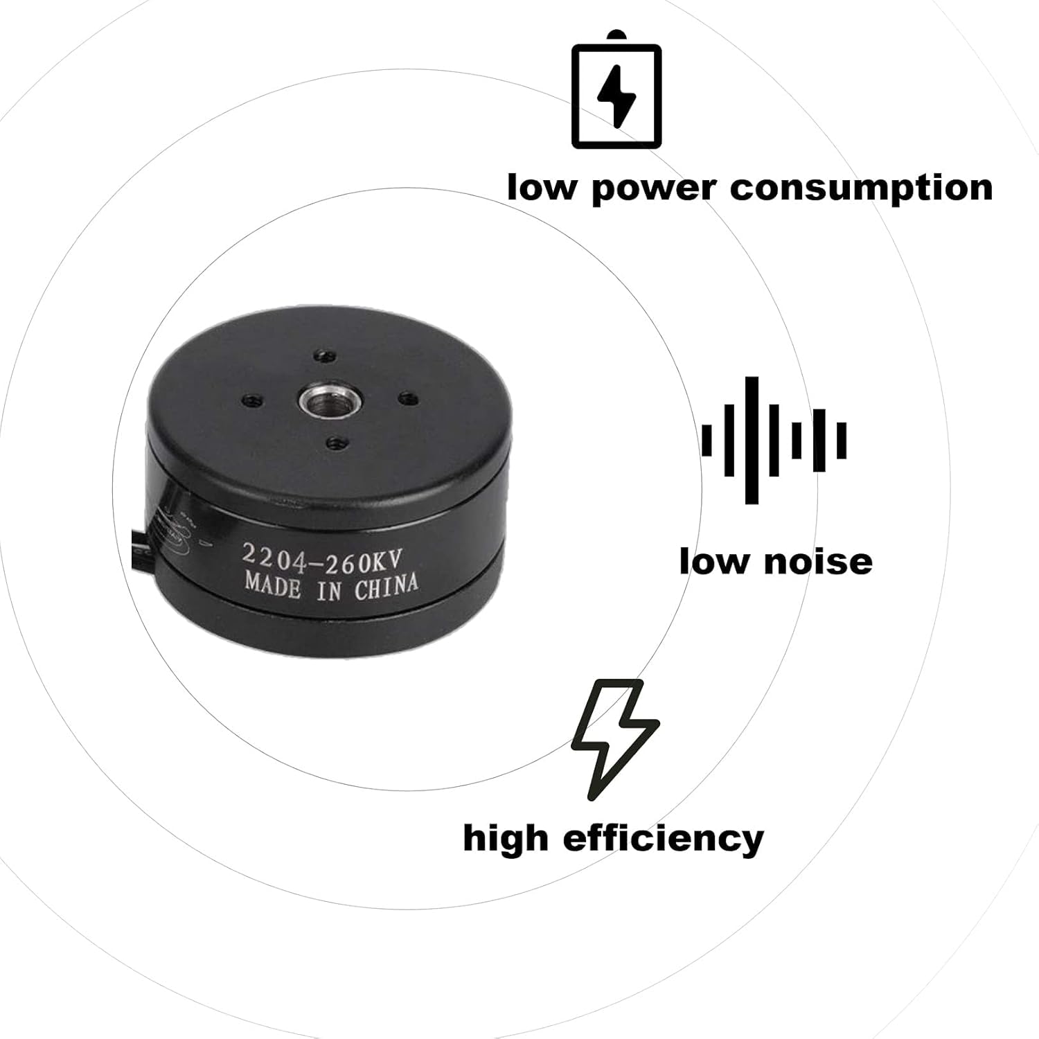 2204 Brushless Motor for Drones - 260KV, 80T 1.3A Hollow Shaft, Low Noise & Power Efficient - Perfect for Gimbal RC Drones & Camera Stabilizers (1pc) - Ideal for Aerial Photography, FPV Racing & Outdoor Drone Upgrades