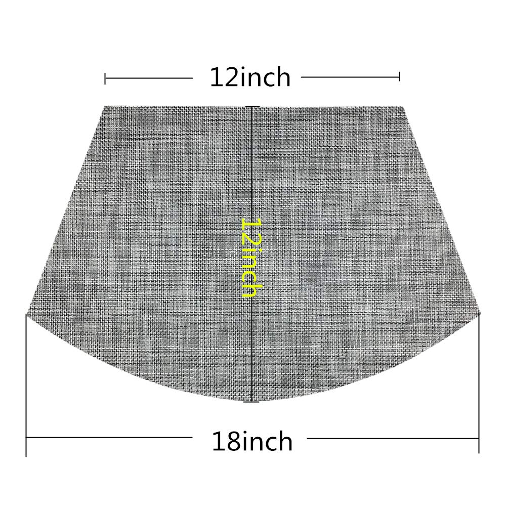 Non-Slip Vinyl Placemats Set of 4 - Heat-Resistant Woven Round Table Mats for Dining - Easy to Clean & Washable (Gray) - Perfect for Everyday Meals, Dinner Parties & Outdoor Picnics