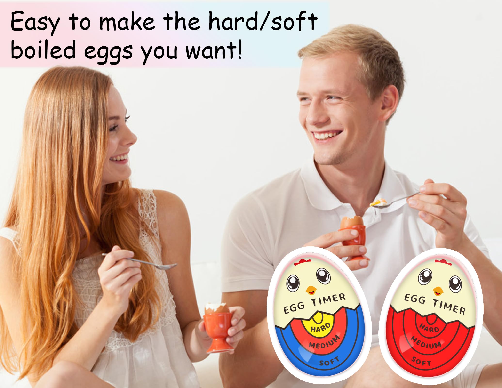 Lasubst Egg Timer for Perfect Soft, Medium & Hard Boiled Eggs - Waterproof Cooking Tool (1 Red) | Ideal for Kitchen, Camping & Meal Prep