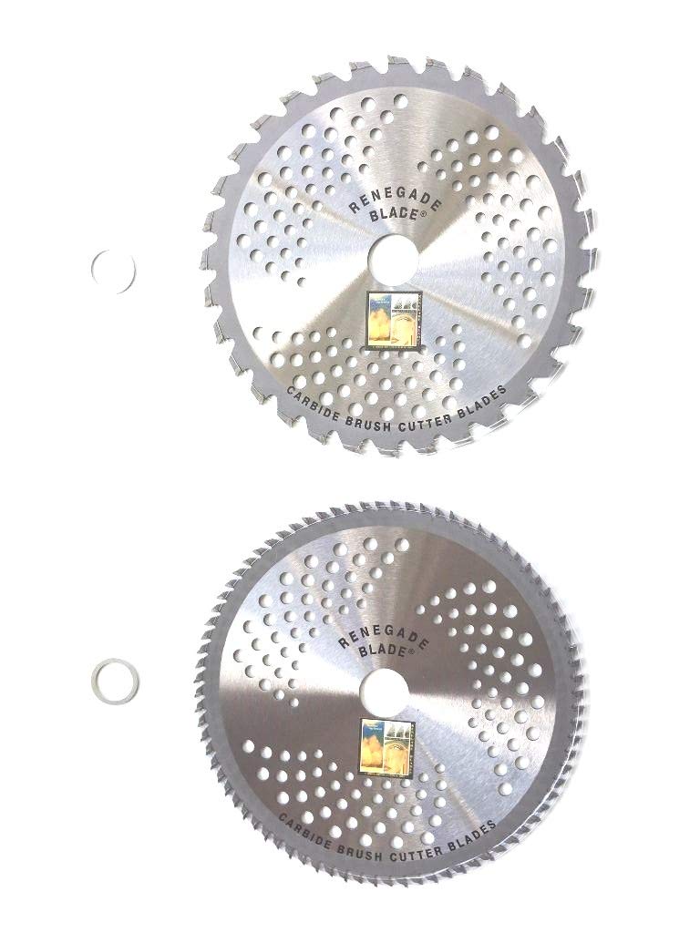 2-Pack 8-Inch Carbide Brush Cutter Blades - (1) 32 Teeth & (1) 80 Teeth Combo for Weed Eater & Trimmer - 203mm Diameter - Ideal for Lawn Care, Landscaping & Heavy-Duty Brush Clearing