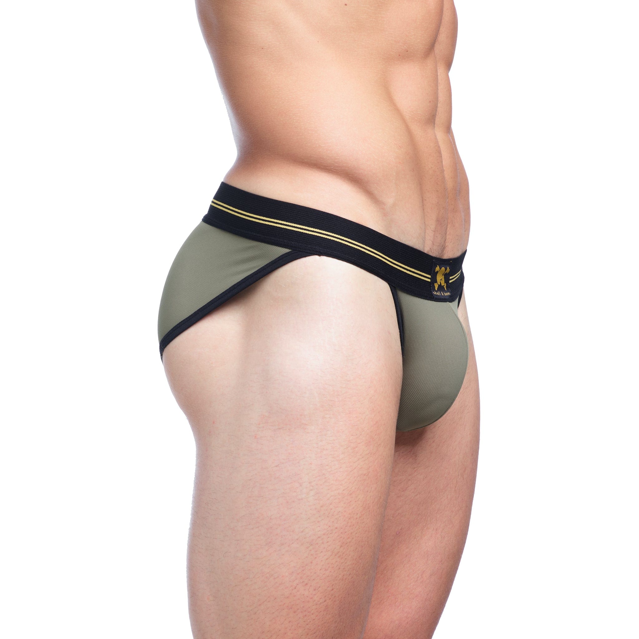 High-Performance Rib Sport Briefs for Men - Comfortable & Breathable Green Underwear for Running, Gym & Active Lifestyle