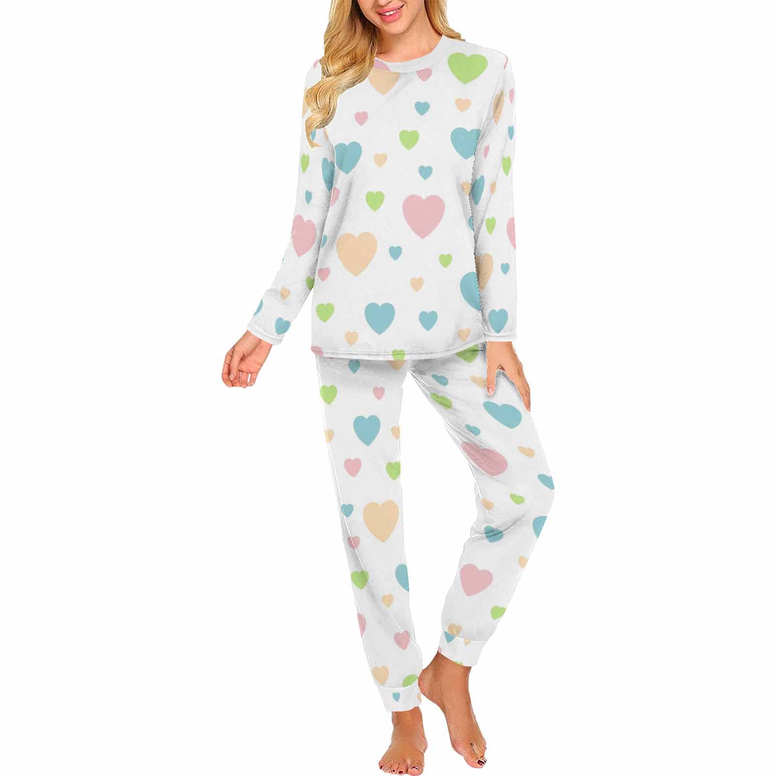 **InterestPrint Colorful Circles Women's Pajama Set - 2-Piece Long Sleeve Lounge Outfit for Sleep & Relaxation - Soft & Comfortable Sweatsuit for Women**