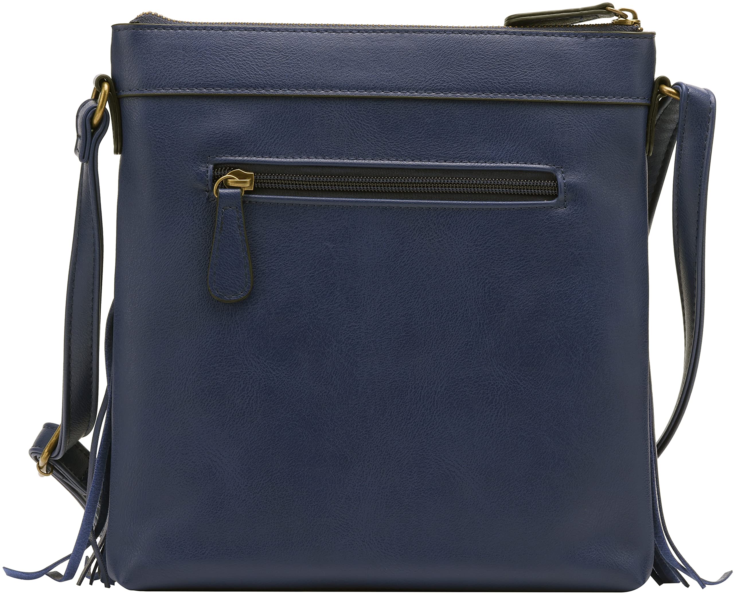 B BRENTANO Vegan Leather Fringed Crossbody Bag with Studs - Stylish & Ethical Handbag for Women, Perfect for Casual Outings, Parties & Travel Accessories