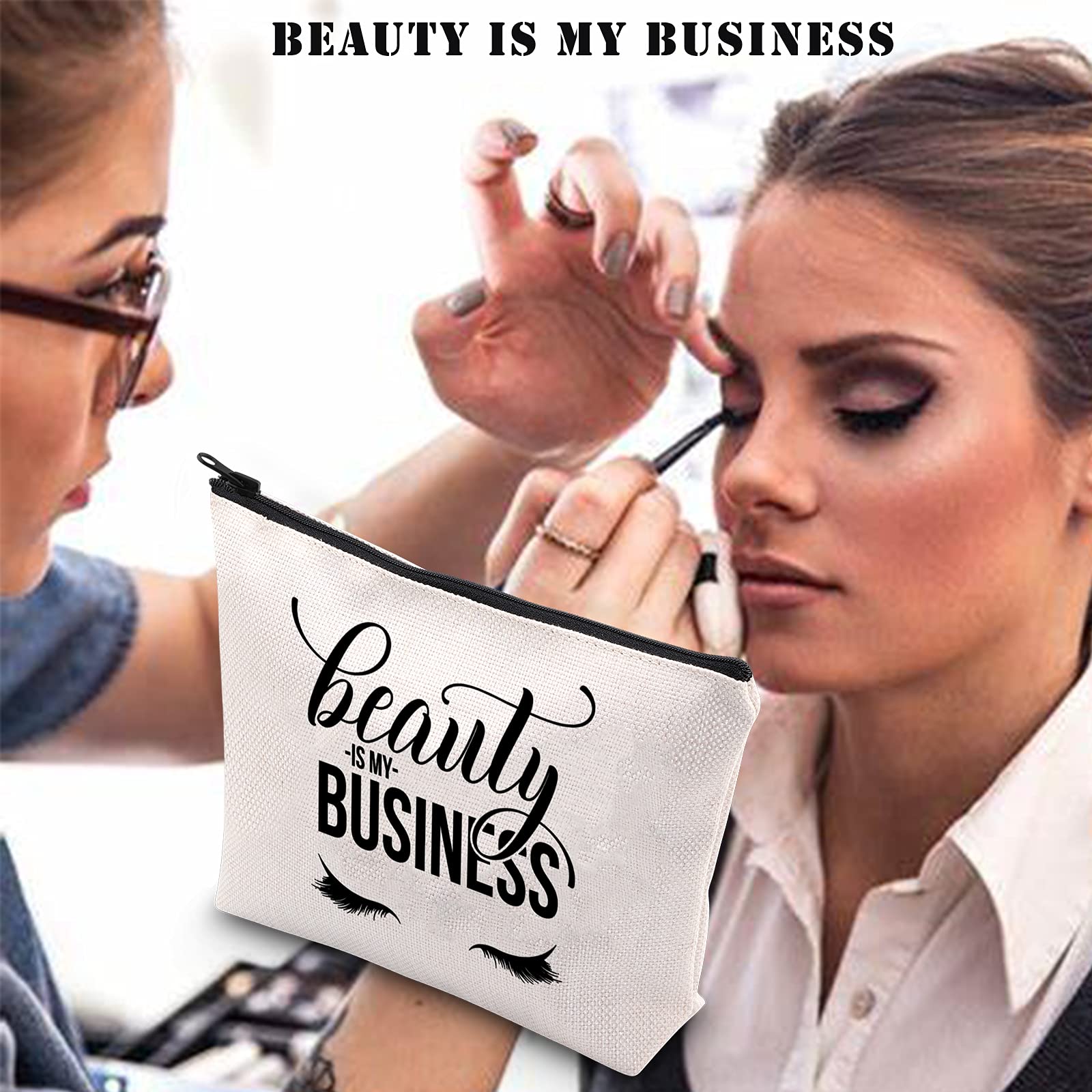BDPWSS Professional Cosmetic Bag for Lash Technicians & Beauty Artists - Zippered Makeup Pouch for Eyelash Extensions, Hairstylists & Cosmetologists - Perfect Graduation Gift for Beauty School Students - Ideal for Salon, Travel & Makeup Organization