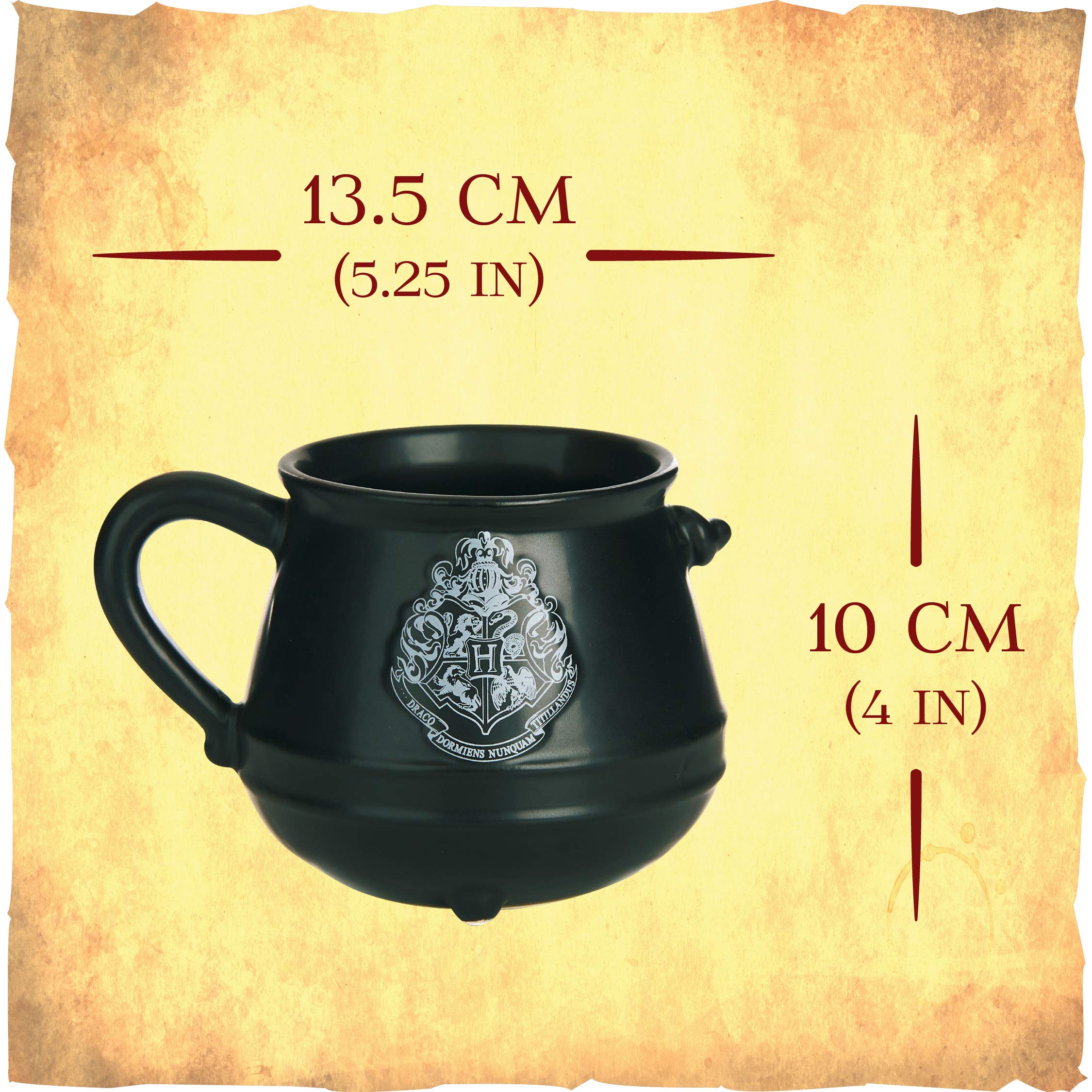 Harry Potter Cauldron Coffee Mug with Hogwarts Crest - 16oz Ceramic Tea Cup for Wizards - Perfect for Hot Drinks, Gifts & Harry Potter Themed Parties