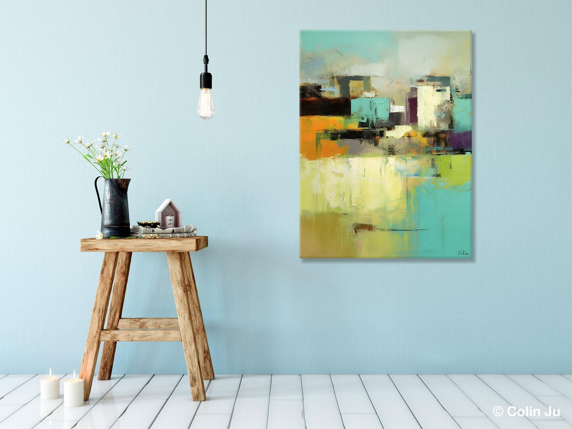 Modern Abstract Wall Art Paintings - Extra Large Hand Painted Canvas Artwork for Dining Room Decor | Contemporary Home & Office Wall Decor