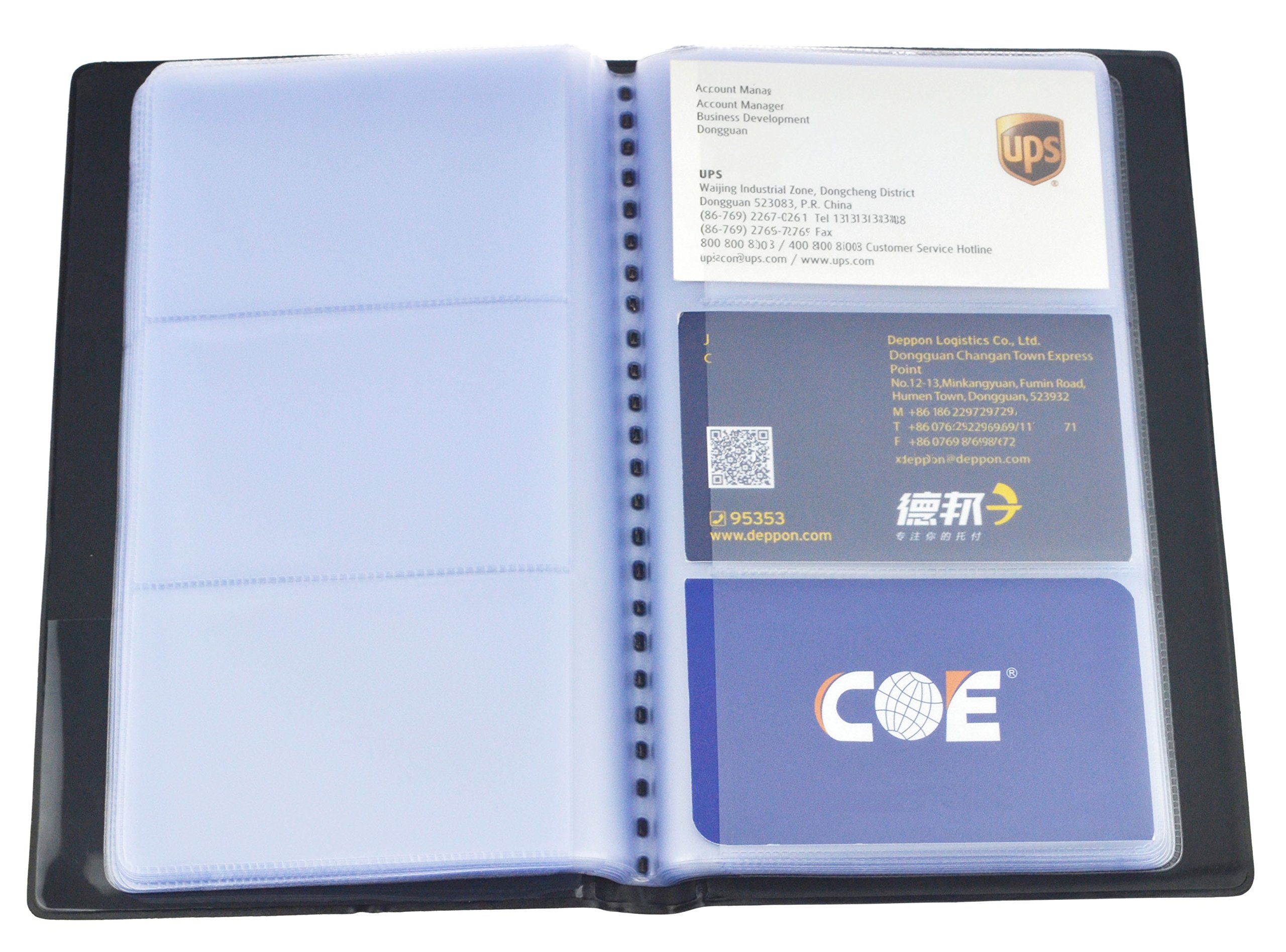 Premium SAMYO Business Card Holder Organizer - Holds 240 Professional Name Cards, Office Journal Accessory for Networking & Business Meetings (Black) - Perfect for Corporate Gifts, Trade Shows & Executive Desk Organization