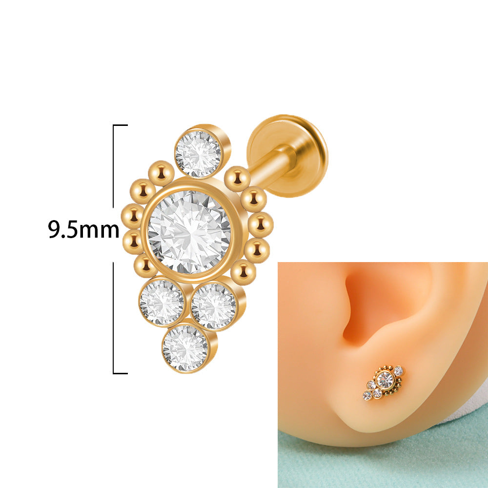 20G Push Pin Earrings - Flat Back Labret Studs for Cartilage, Helix, Tragus | Hypoallergenic Stainless Steel Body Jewelry | Perfect for Daily Wear, Parties & Gifting