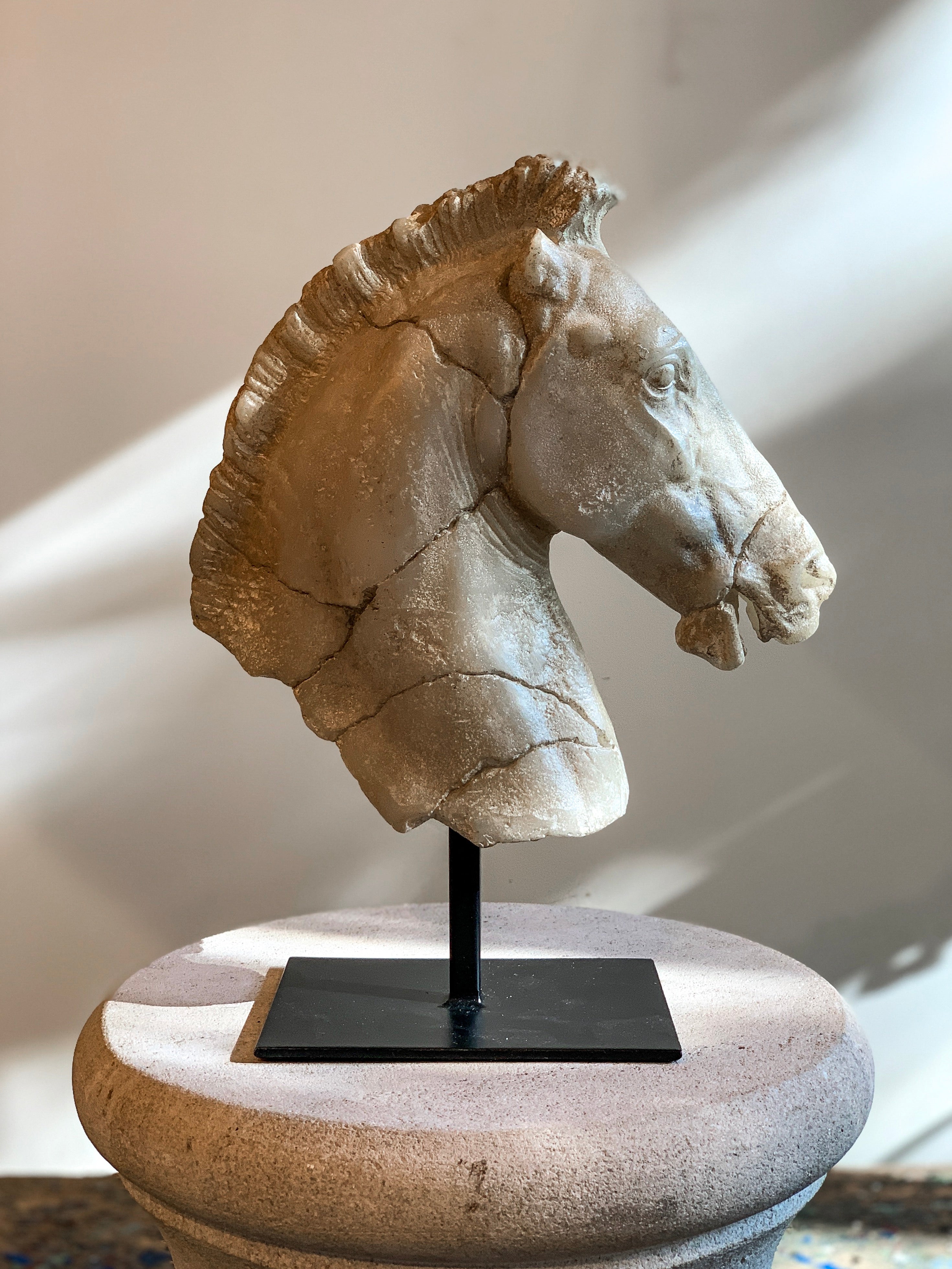 Monti's Elegant Horse Head Sculpture - Handcrafted Home Decor Statue for Living Room, Office & Garden | Perfect Gift for Equestrian Lovers