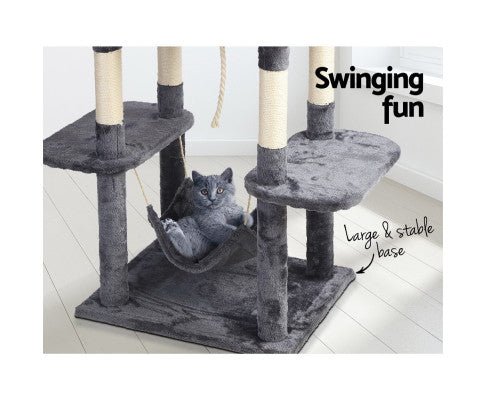 Premium 67-Inch Cat Tree with Scratching Posts - Multi-Level Cat Tower for Large Cats - Durable & Stable Playhouse for Indoor Kittens - Perfect for Apartments & Small Spaces