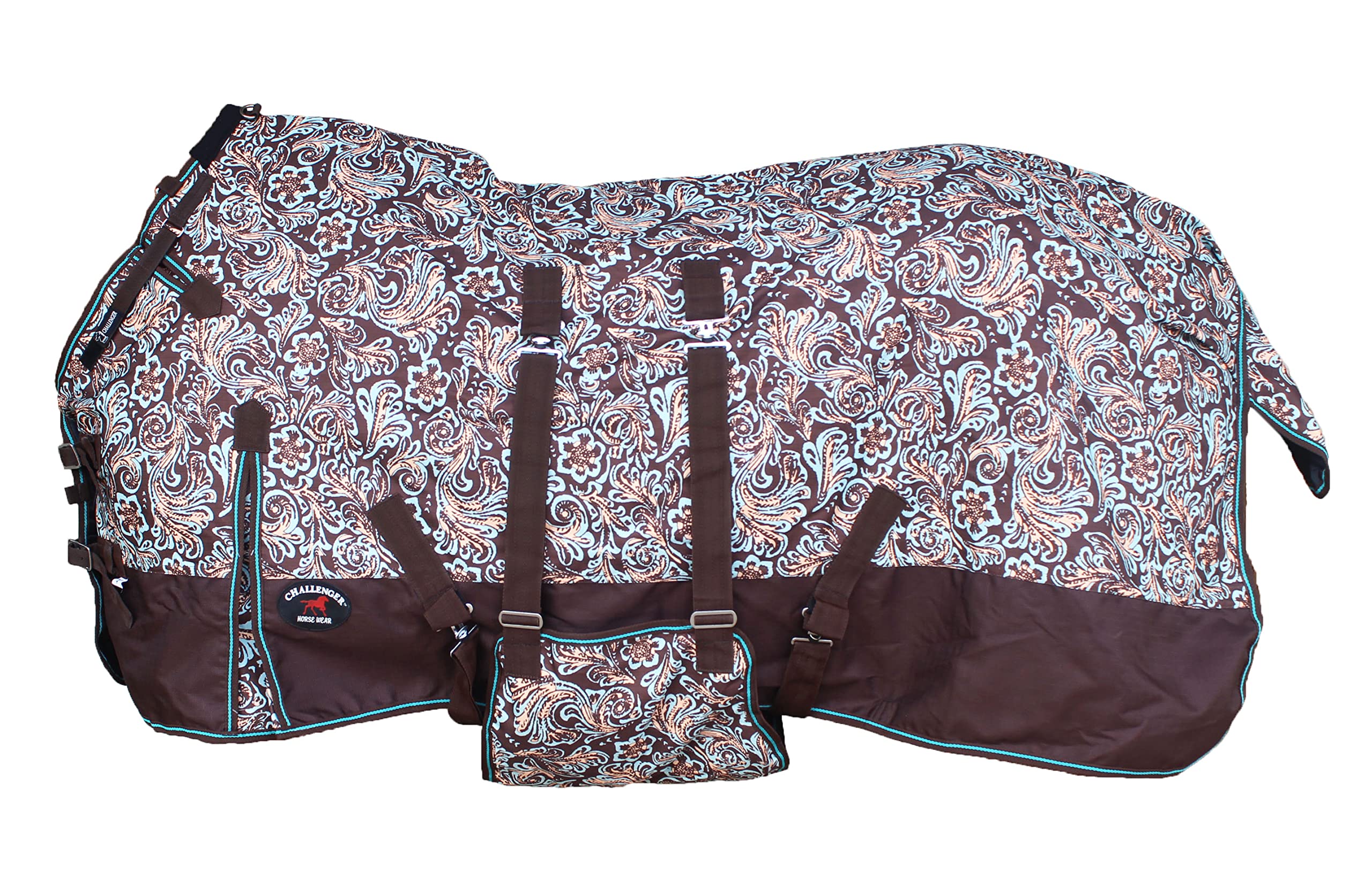 1200D Waterproof Turnout Horse Blanket for Winter - Heavy Duty 395B Rain Sheet - Ideal for Cold Weather Riding, Stable Use & Outdoor Protection