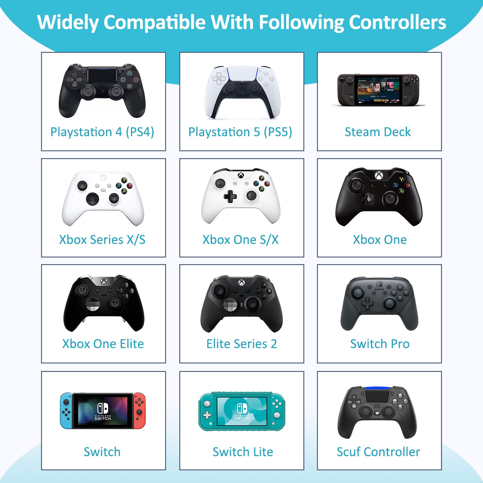 MoKo 18-Piece Precision Thumb Grips for PS5, Steam Deck, PS4, Xbox Series X/S, Xbox One, Nintendo Switch/OLED/Pro Controller, ROG Ally - 4 Adjustable Resistance Levels for Enhanced Gaming Performance - Perfect for FPS, Racing & Competitive Gaming