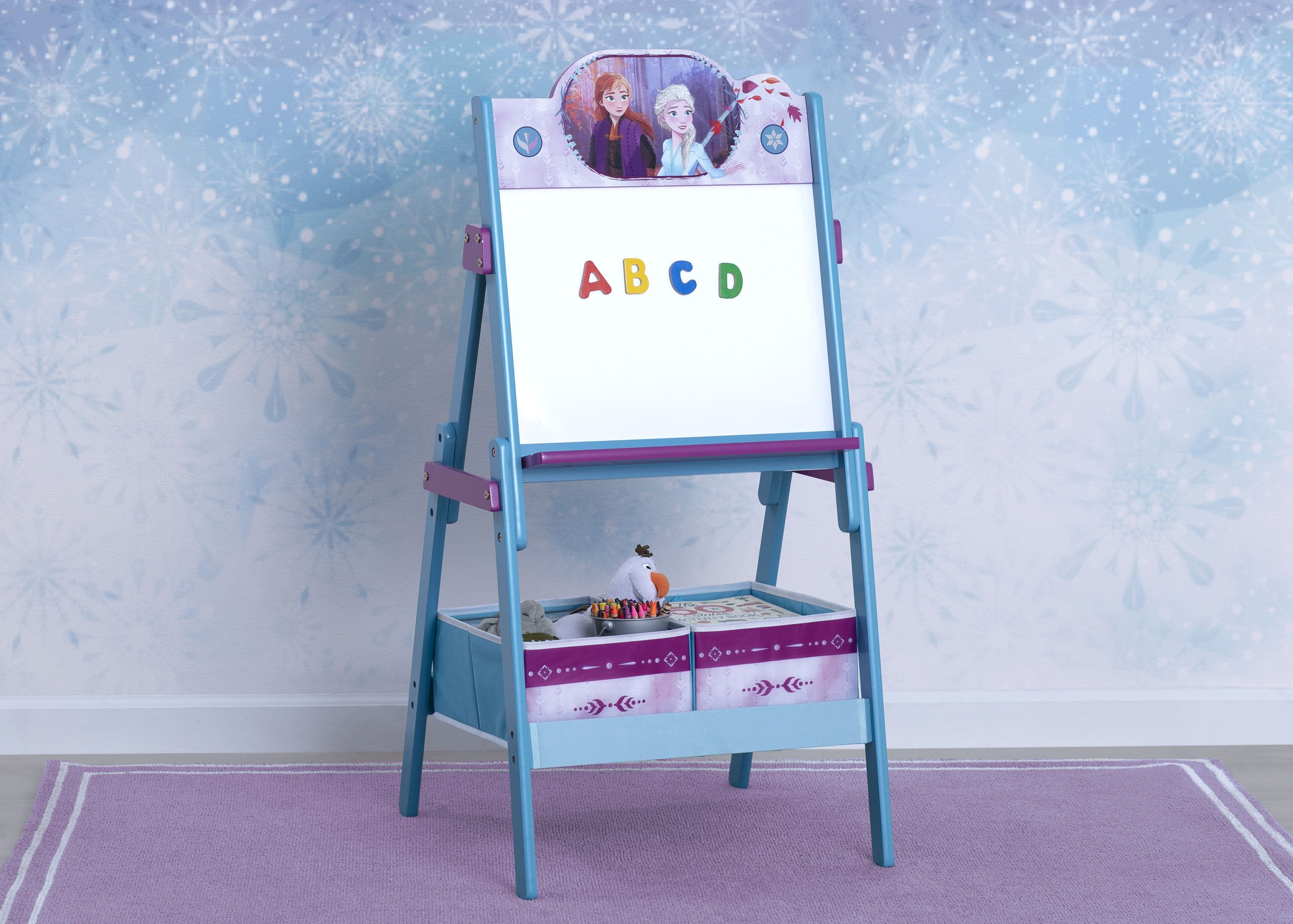 Frozen 2 Wooden Art Easel with Storage - Kids Drawing & Painting Station for Home & Classroom