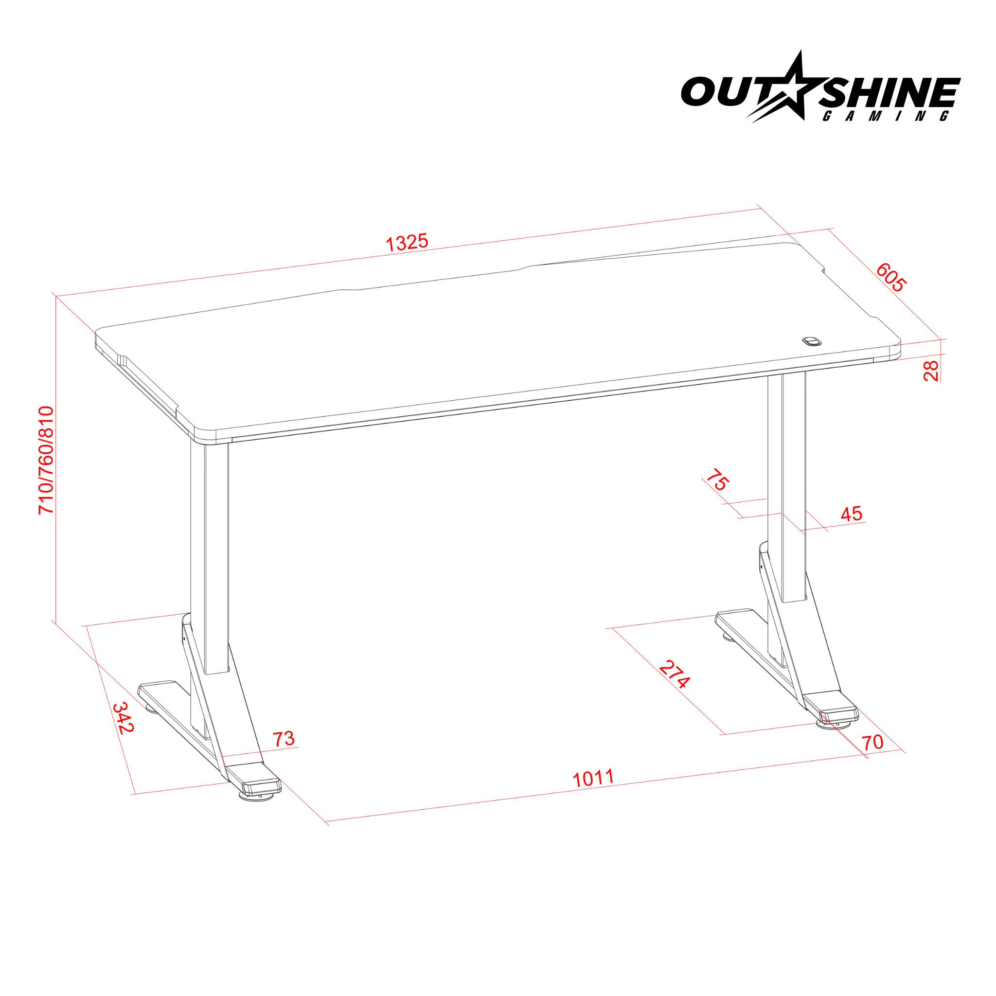 Colossus Heavy Duty RGB Gaming Desk - 132cm Wide LED Computer Desk for PC & Console Gamers - Perfect for Streaming, Esports & Home Office Setup