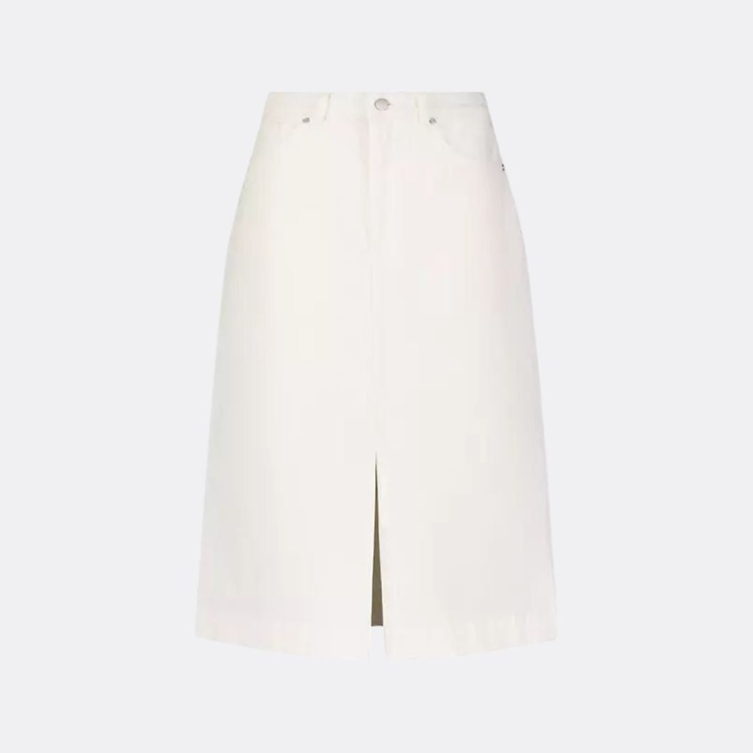 Alma Skirt - Women's Elegant White Midi Skirt for Office, Party & Casual Wear | Flowy A-Line Design | Comfortable Stretch Fabric