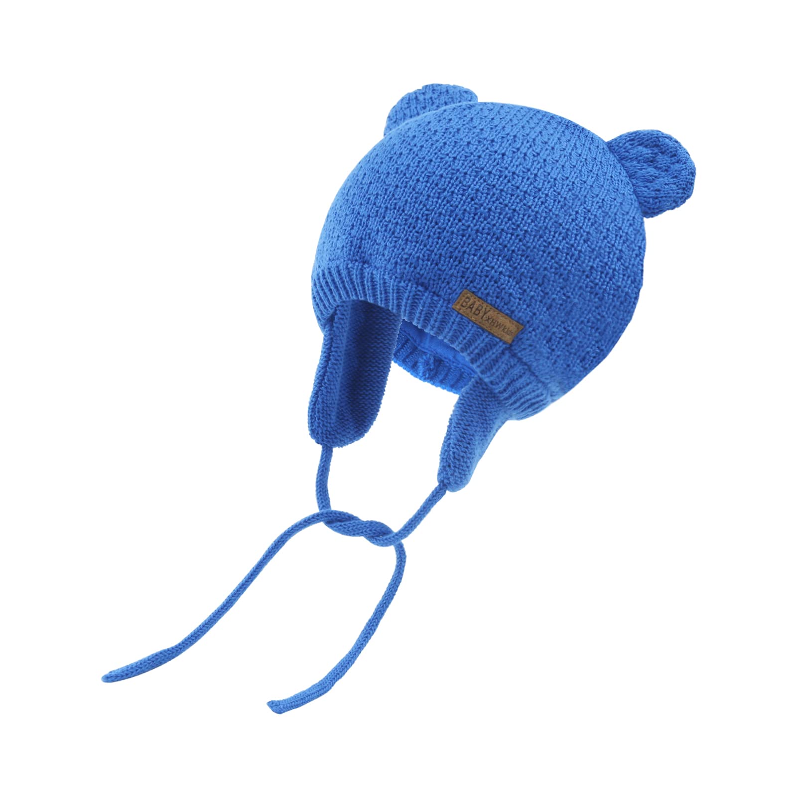 XIAOHAWANG Cute Bear Baby Hat with Earflaps - Warm Winter Beanie for Toddlers & Infants - Perfect for Fall, Winter & Outdoor Activities