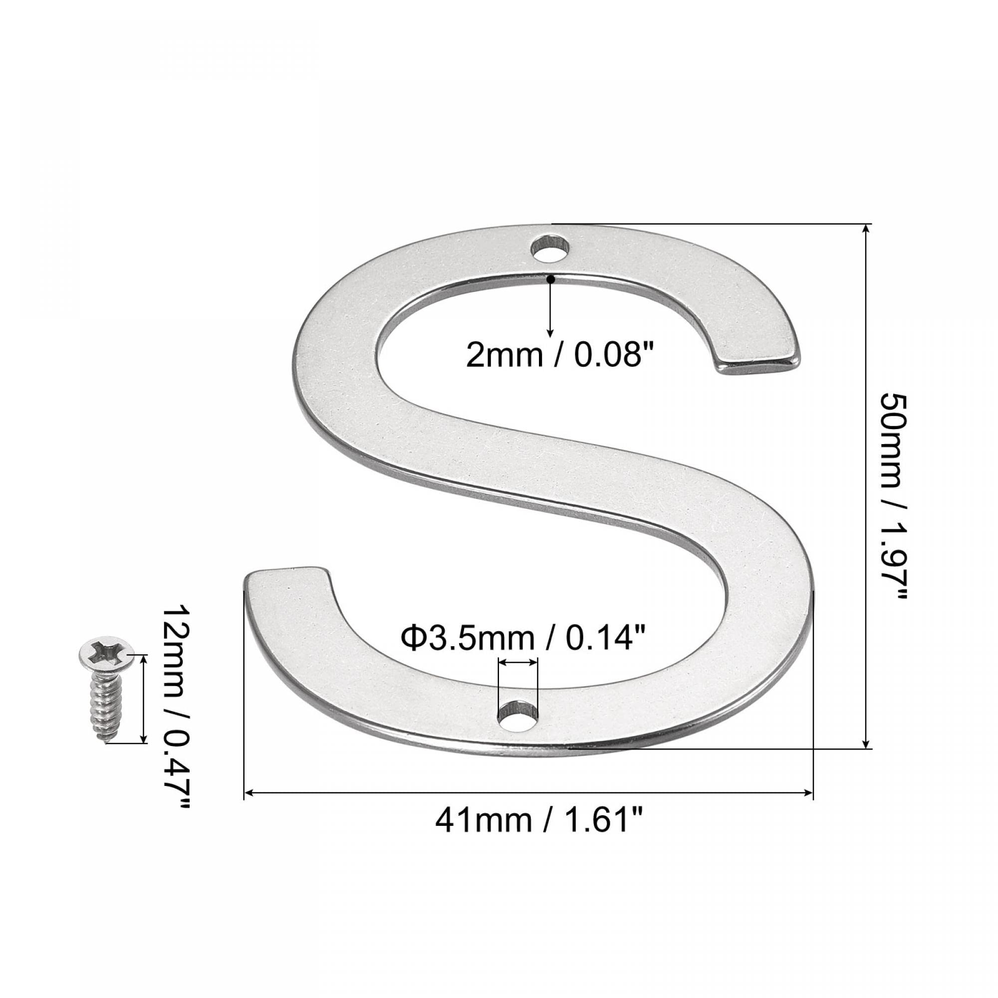 uxcell 1.97 Inch Polished Stainless Steel Letter S - House Mailbox, Hotel Address & Door Sign - Durable Outdoor Decoration for Home, Business & Property Identification
