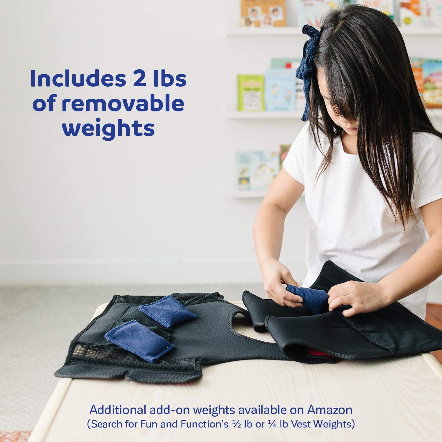 Blue Weighted Compression Vest for Kids & Adults - Sensory Calming Vest for Autism, ADHD, Anxiety - Adjustable Weighted Vest for Toddlers, Teens & Adults - Perfect for Therapy, School & Home Use