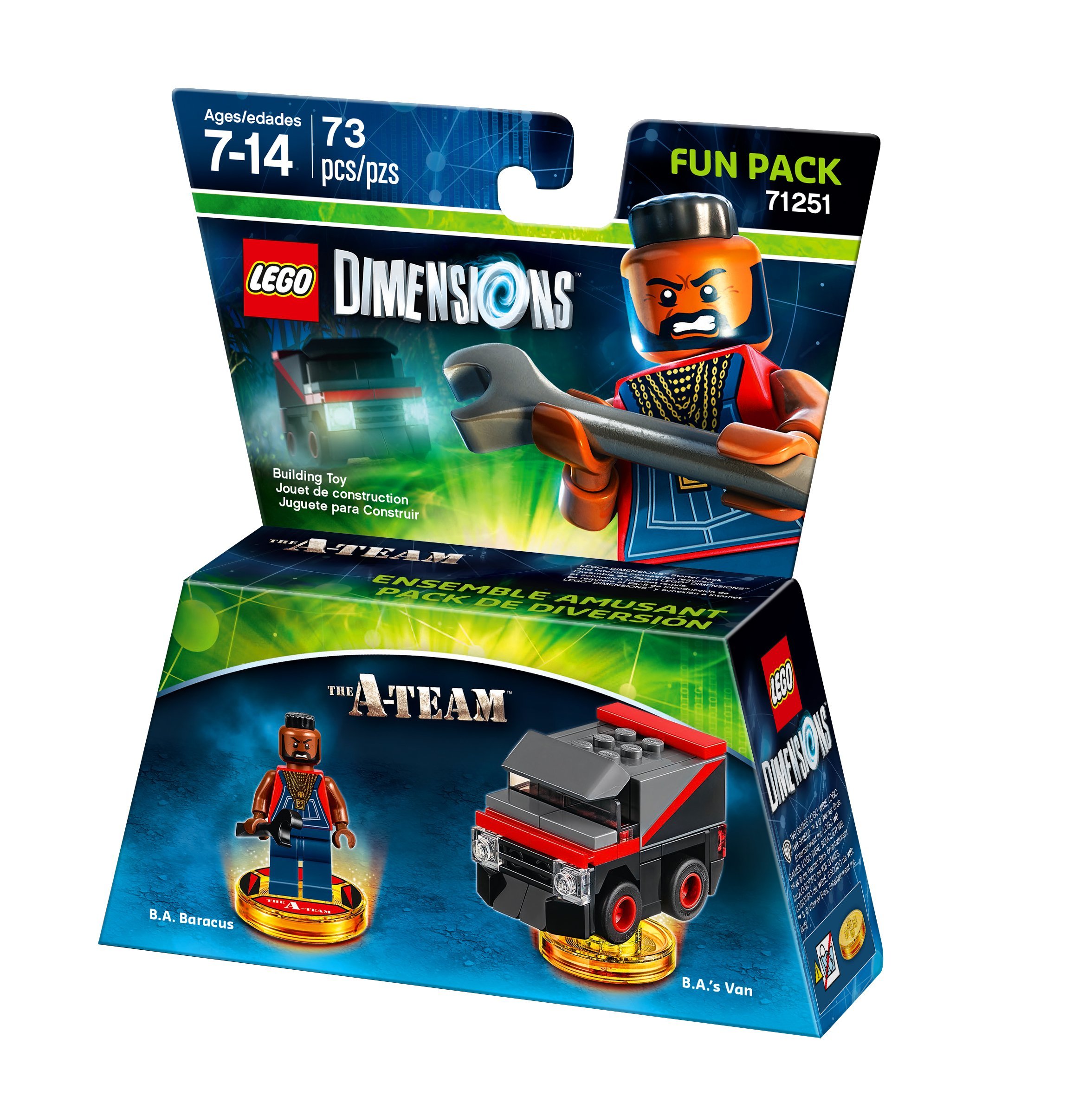 LEGO Dimensions A-Team Fun Pack B.A. Baracus Action Figure - Warner Bros Interactive Game Character for PS4, Xbox & Nintendo - Collectible Toy for Kids & Adults - Perfect for Gaming Parties & Display Collections