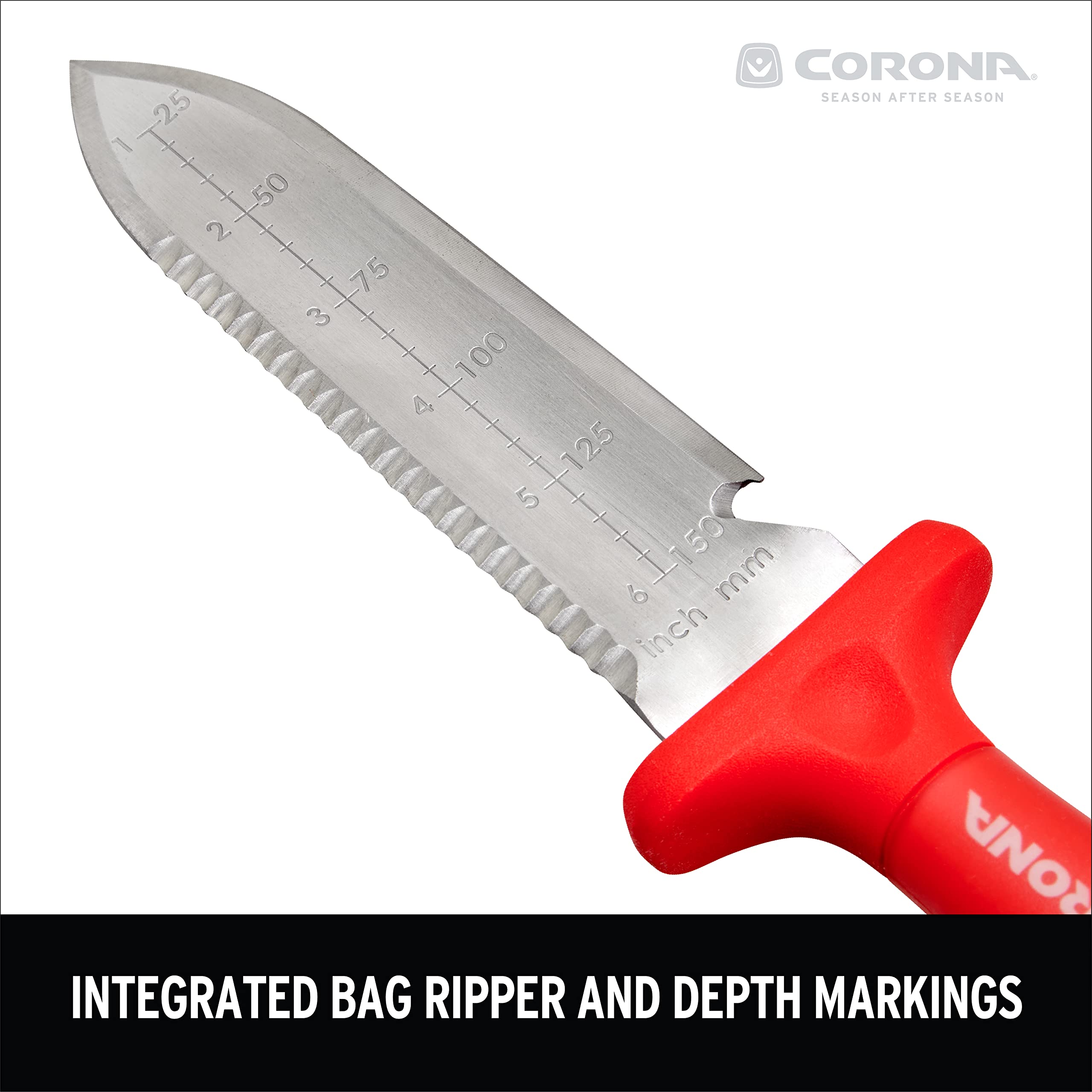 Corona Tools CT15409 Hori Hori Garden Knife - 7 Inch Stainless Steel Blade with Sheath - Best for Weeding, Digging & Planting - Perfect for Gardening, Landscaping & Outdoor Activities