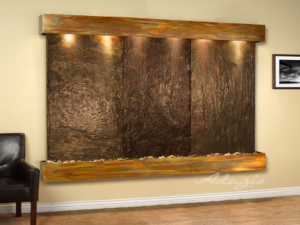 Adagio Solitude River Square Rustic Copper Multi-Color Natural Slate Wall Tile SRS1004 - Perfect for Kitchen Backsplash, Bathroom Accent Wall & Fireplace Surround