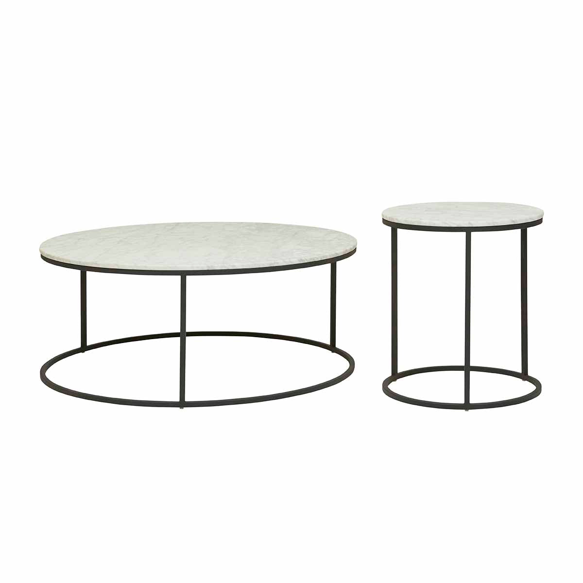 Elle Round Side Table - Modern Accent Table for Living Room, Bedroom & Office - Stylish End Table with Sturdy Metal Base - Perfect for Coffee, Books & Decor