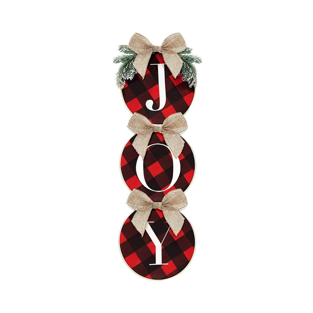 ZMDZA Buffalo Check Plaid Christmas Wreath - Farmhouse Holiday Decor for Front Door, Window & Wall - Indoor/Outdoor Seasonal Decoration - Perfect for Home, Porch & Holiday Party Decorating