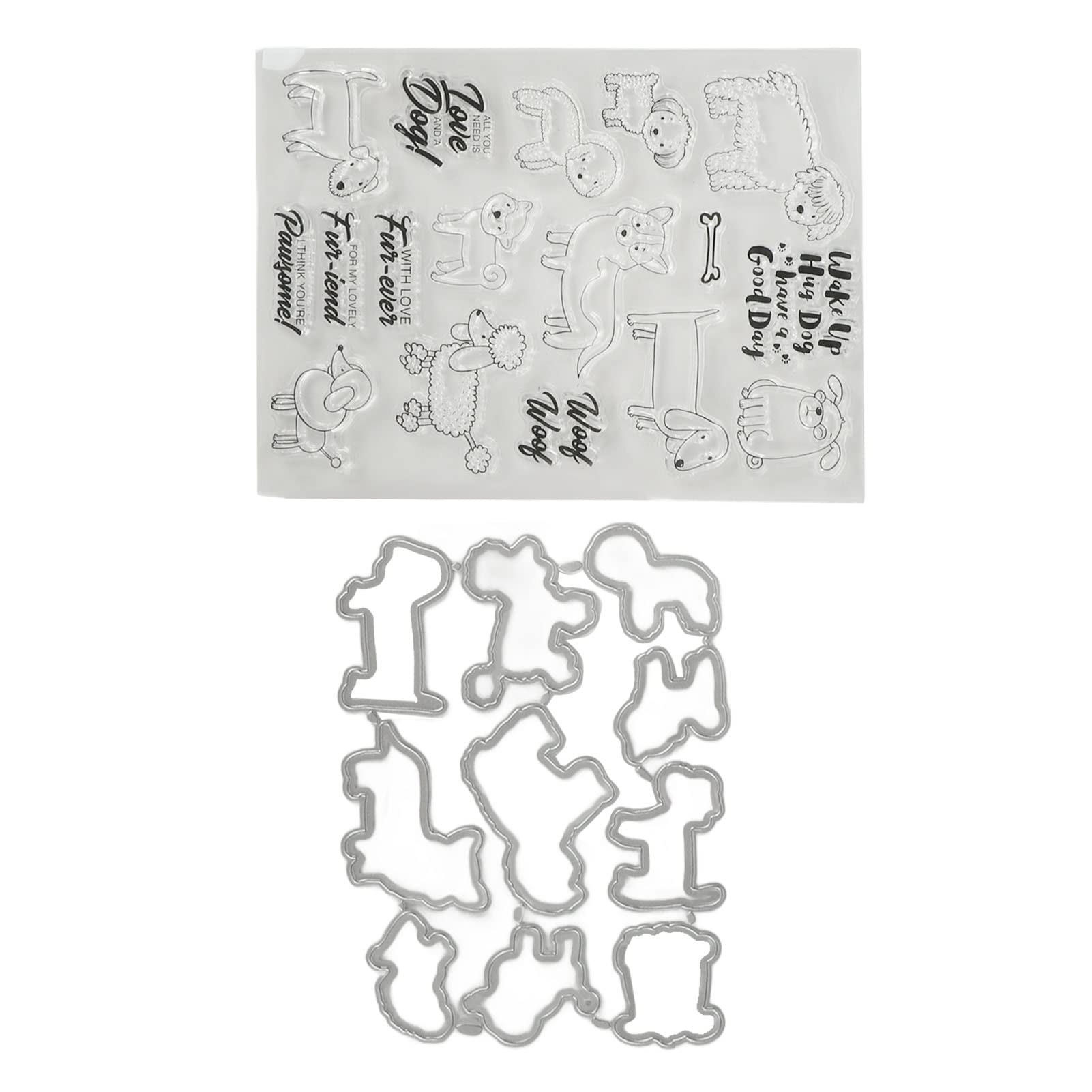 Custom Embossing Stamp - Reusable Clear Imprint with Unique Dog & Sheep Design for DIY Scrapbooking, Card Making & Craft Projects | Eco-Friendly & Safe for Kids