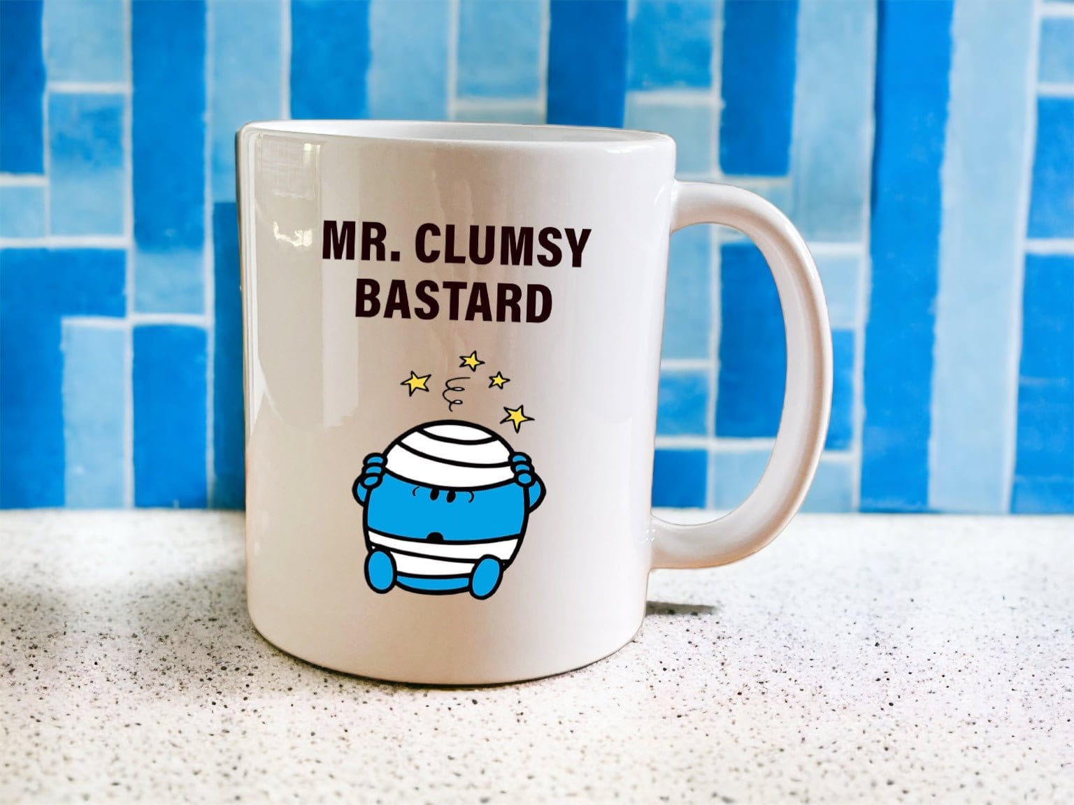Funny Mr. Clumsy Bastard Coffee Mug - Novelty Gift for Office, Home & Gag Gifts - Perfect for Coffee, Tea & Hot Beverages