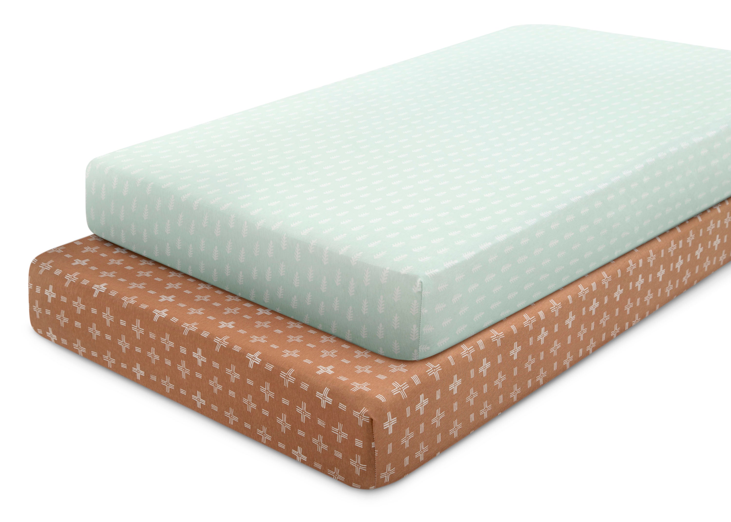 100% Organic Cotton Fitted Crib Sheets 2 Pack - Soft Baby Crib Bedding for Safe & Comfortable Sleep - Perfect for Nursery, Daycare & Travel