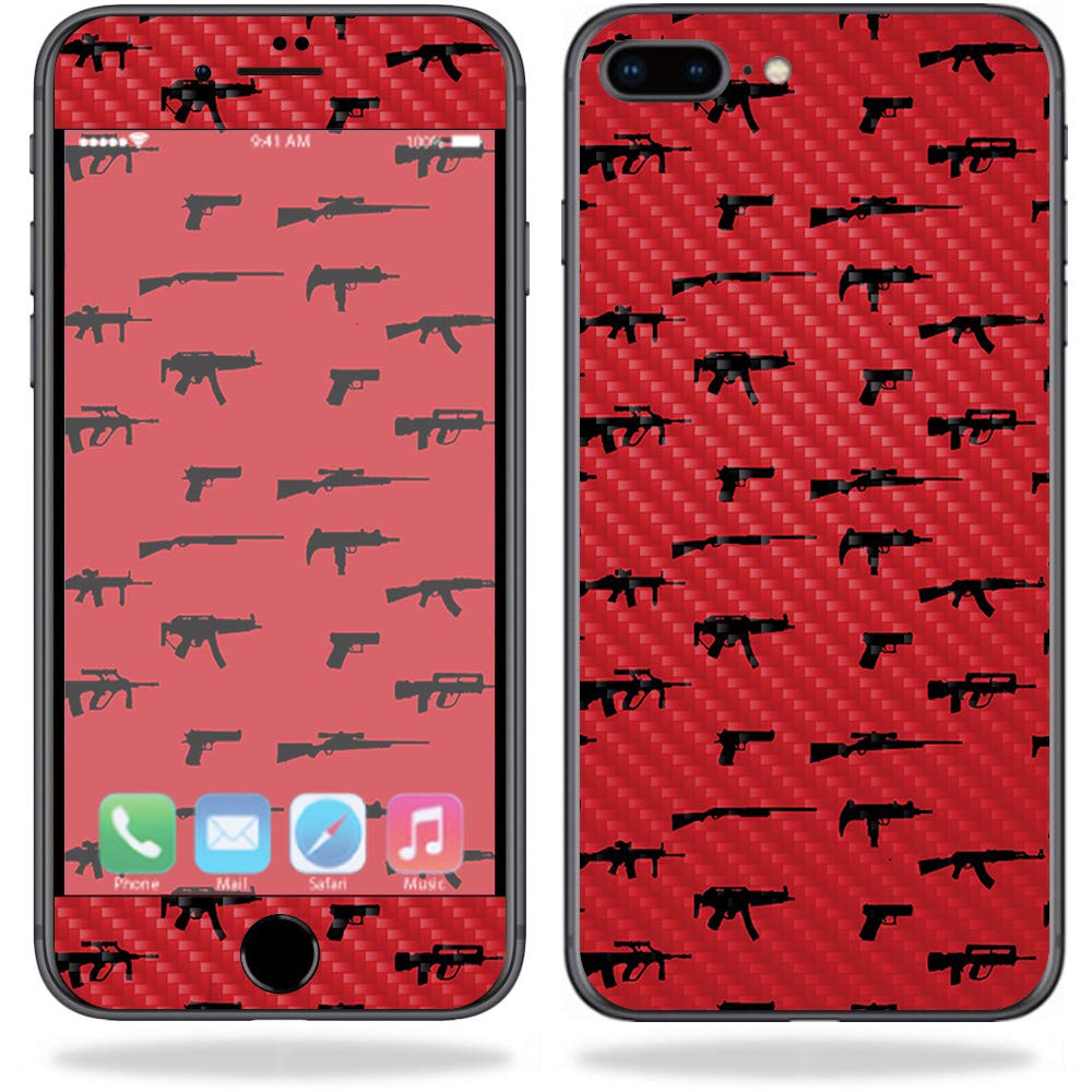 Carbon Fiber Skin for iPhone 8 Plus - Durable Protective Cover | Guns Design | Easy to Apply & Remove | Perfect for Outdoor & Daily Use