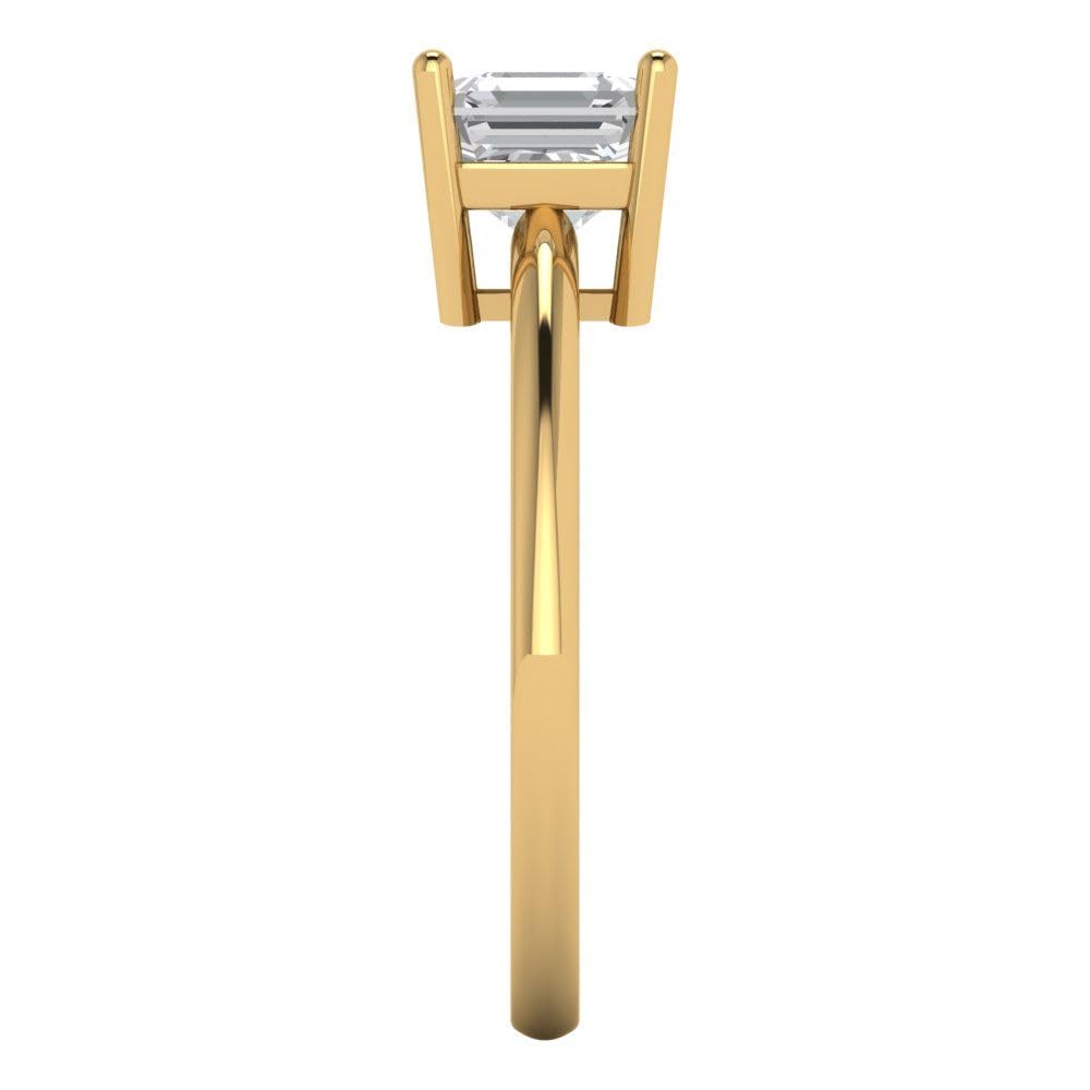 1.0 Ct Asscher Cut Zircon 14K Yellow Gold Solitaire Ring for Women - Elegant Wedding, Anniversary & Bridal Jewelry Gift - Perfect for Engagement, Proposal & Special Occasions