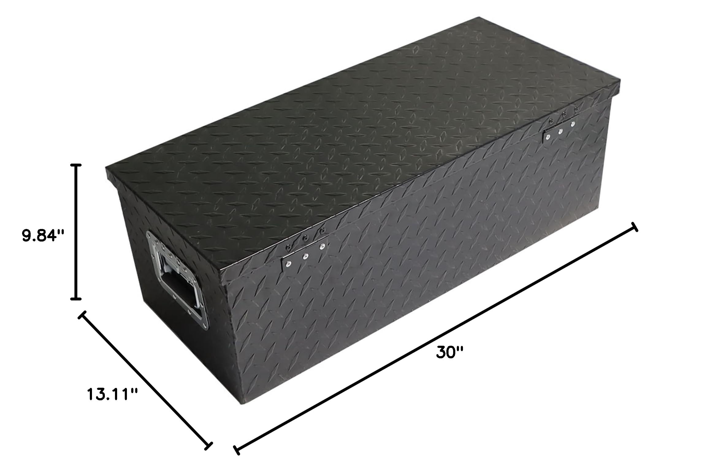 30in Aluminum Pickup Truck Tool Box with Lock & Side Handle - Heavy Duty Black Storage for Tools & Equipment | Perfect for Truck Bed Organization & Work Site Security