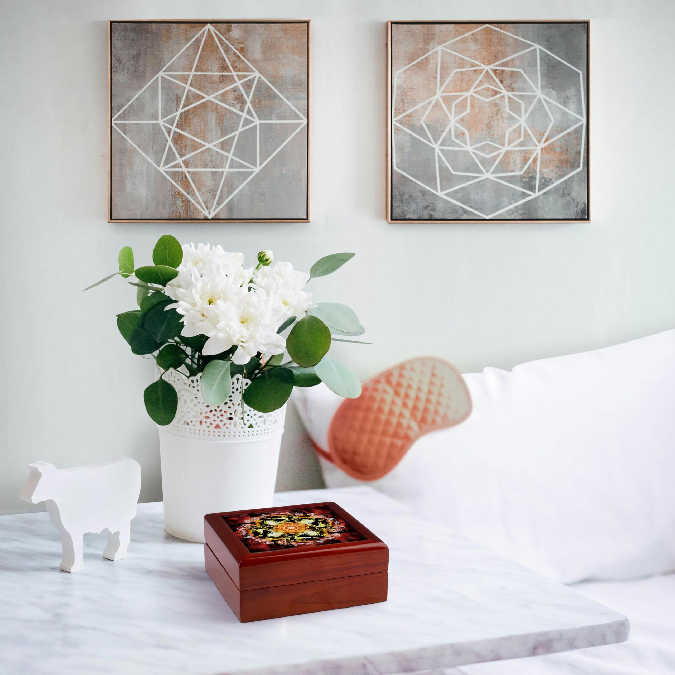 3D Rose Jewelry Box with Red Giant Space Design - Abstract Astronomy Gift for Women, Jewelry Storage & Organizer - Perfect for Birthday, Anniversary & Home Decor