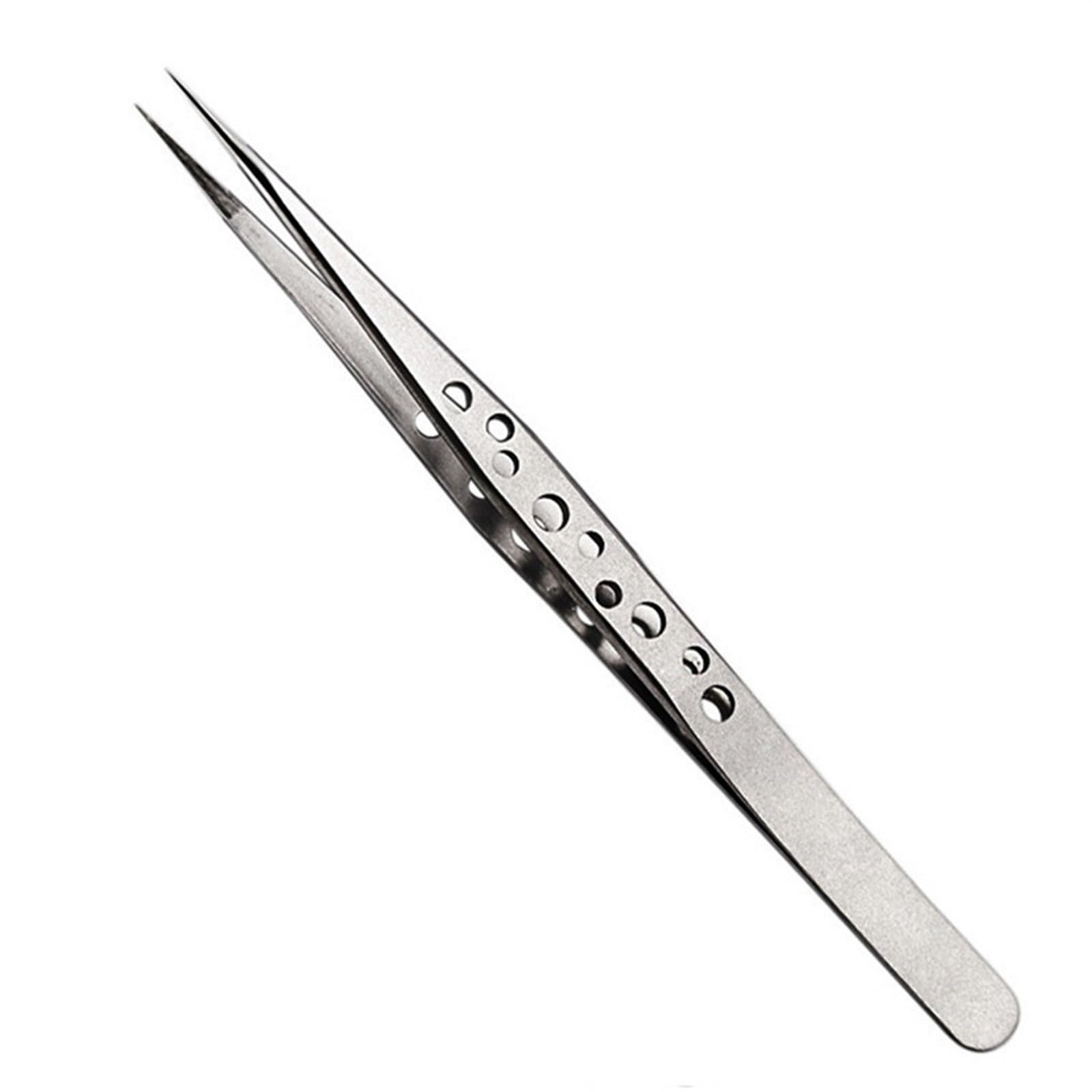 Precision Anti-Static Hair Removal & Electronics Tweezers Set - Stainless Steel Curved & Straight Tip Forceps for Phone Repair, Industrial Use & Beauty Care