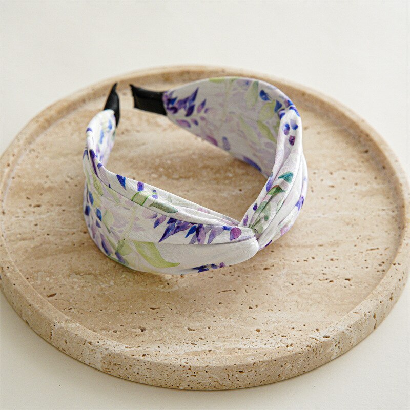 Women's Summer Printed Fabric Headband - Stylish Hair Accessory for Workouts, Yoga, and Outdoor Activities