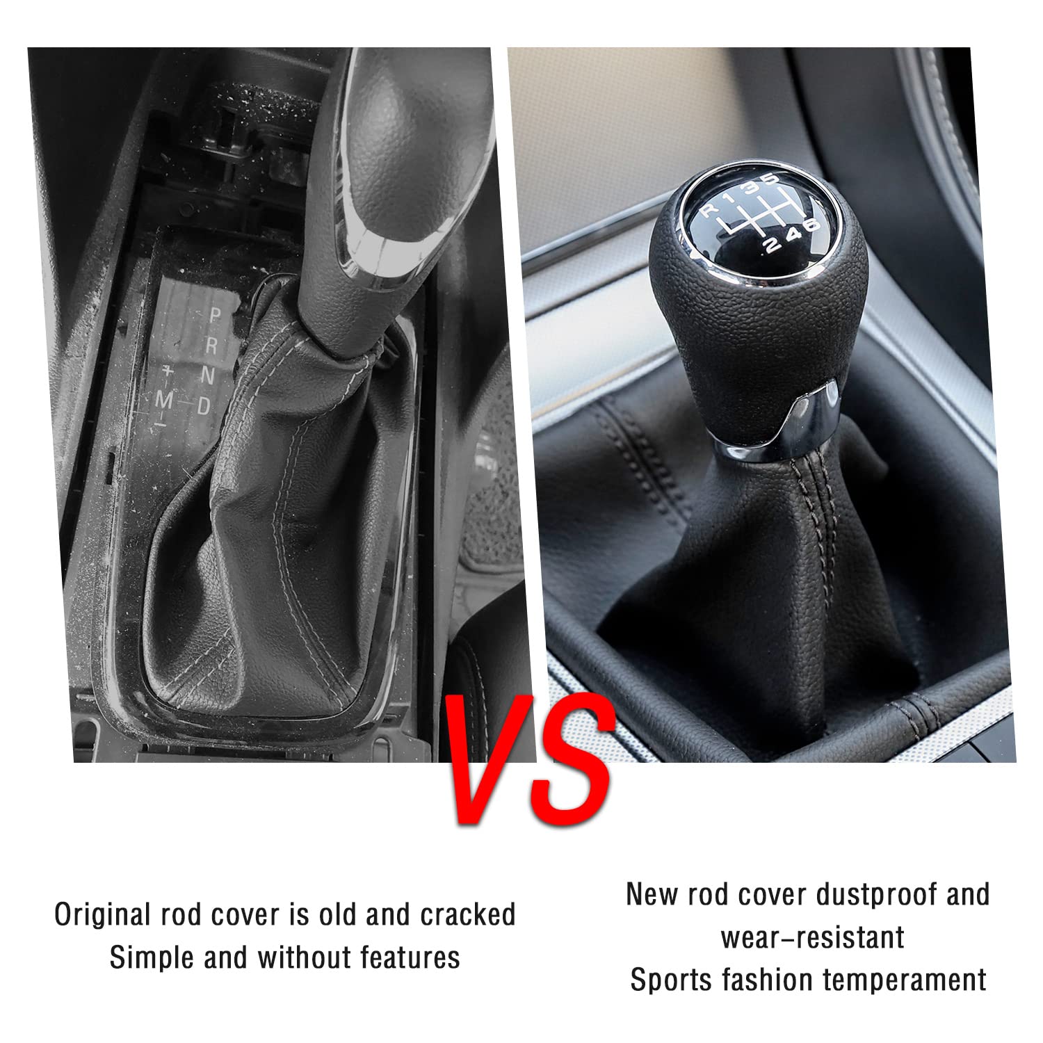 Premium Universal Dustproof Car Shift Knob Cover - Black Gear Shift Protector for Manual Transmission Cars, Trucks & SUVs | Interior Decoration & Enhanced Grip for Daily Driving & Road Trips
