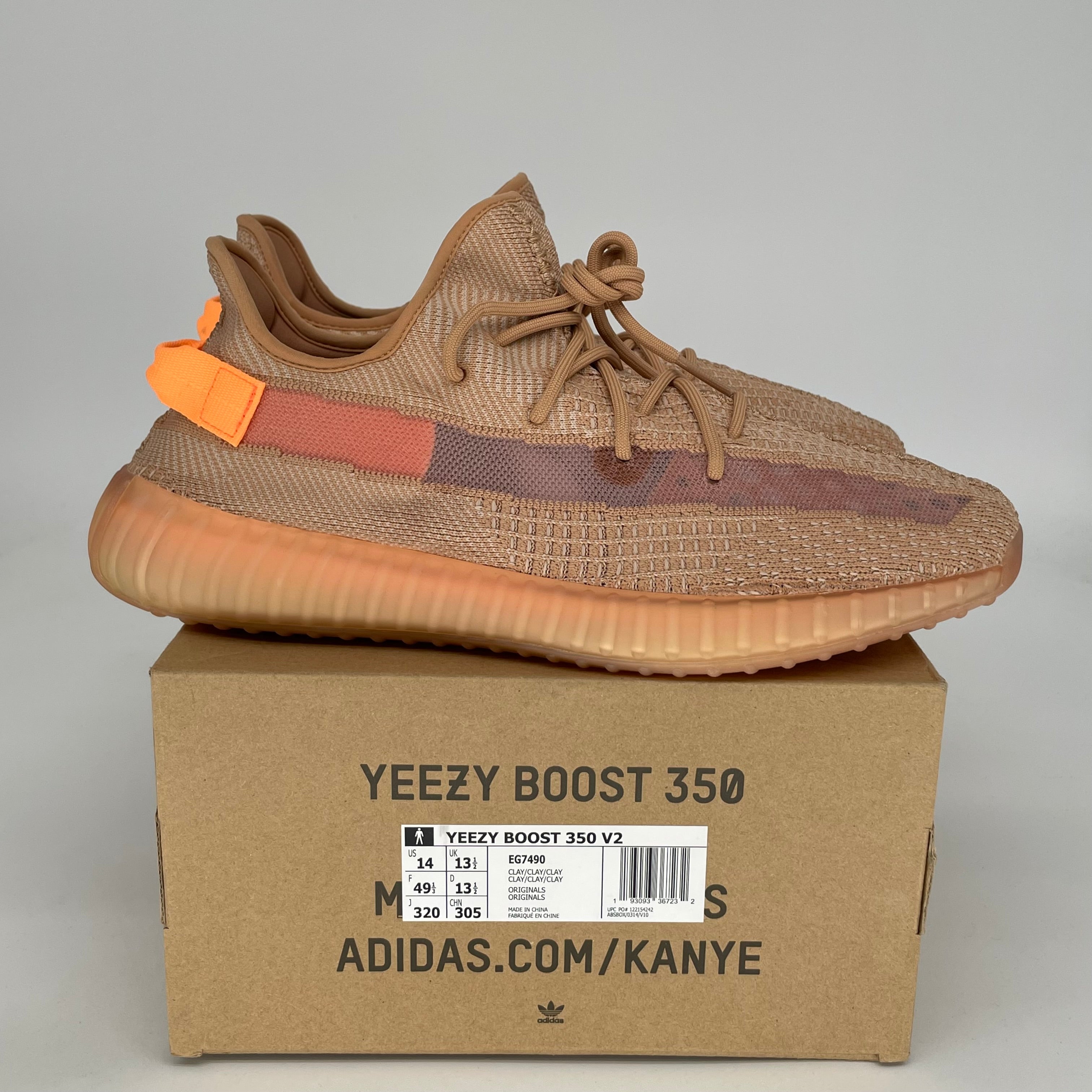 Adidas Yeezy Boost 350 V2 'Clay' - Men's Size 14 Sneakers (EG7490) | Running, Gym & Casual Wear Shoes