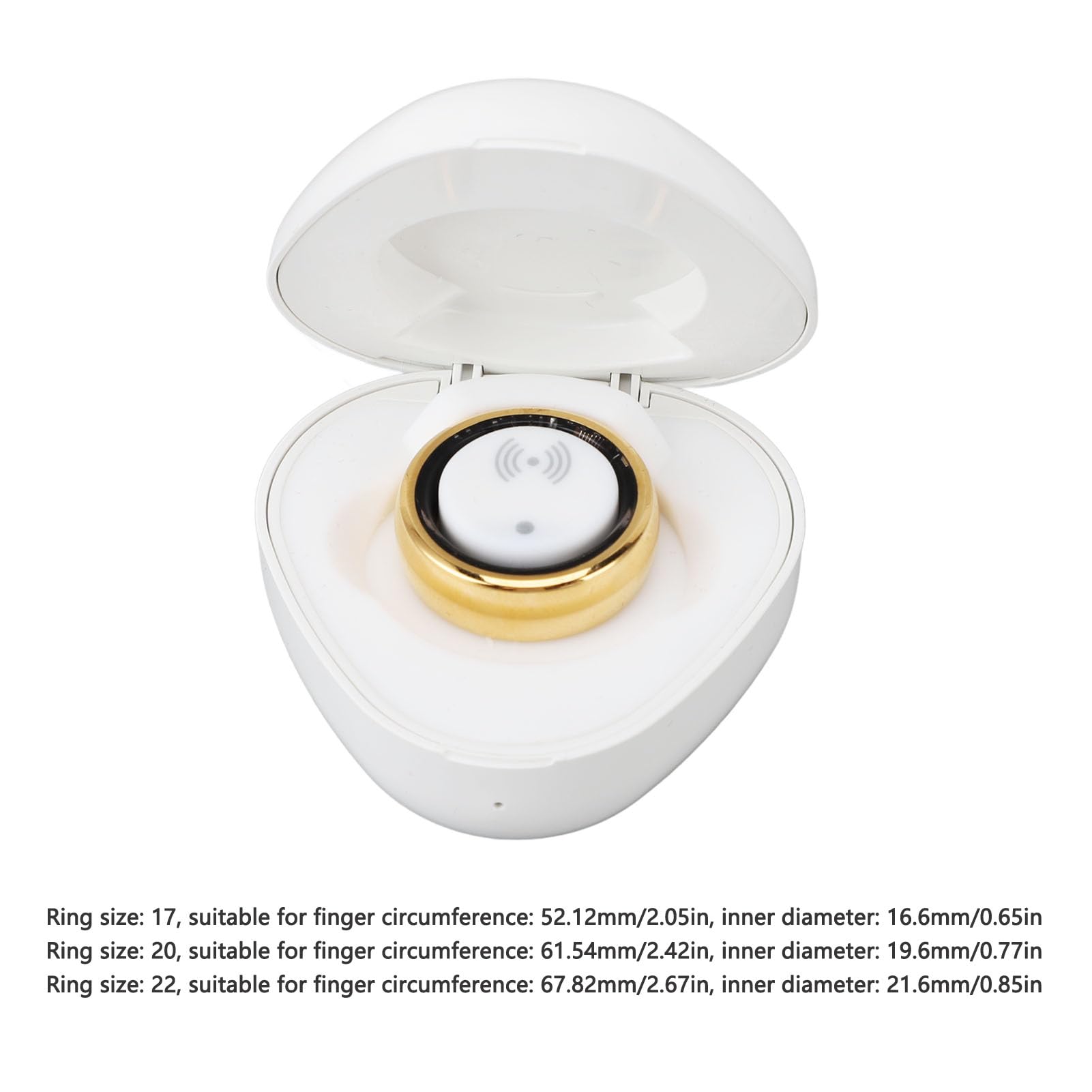 Smart Health Ring - Sports Aluminum Alloy Fitness Tracker with Pedometer in Gold (Size 22) | Stylish Activity Monitor for Workouts, Running & Daily Health Tracking | Perfect as Engagement Ring or Gift