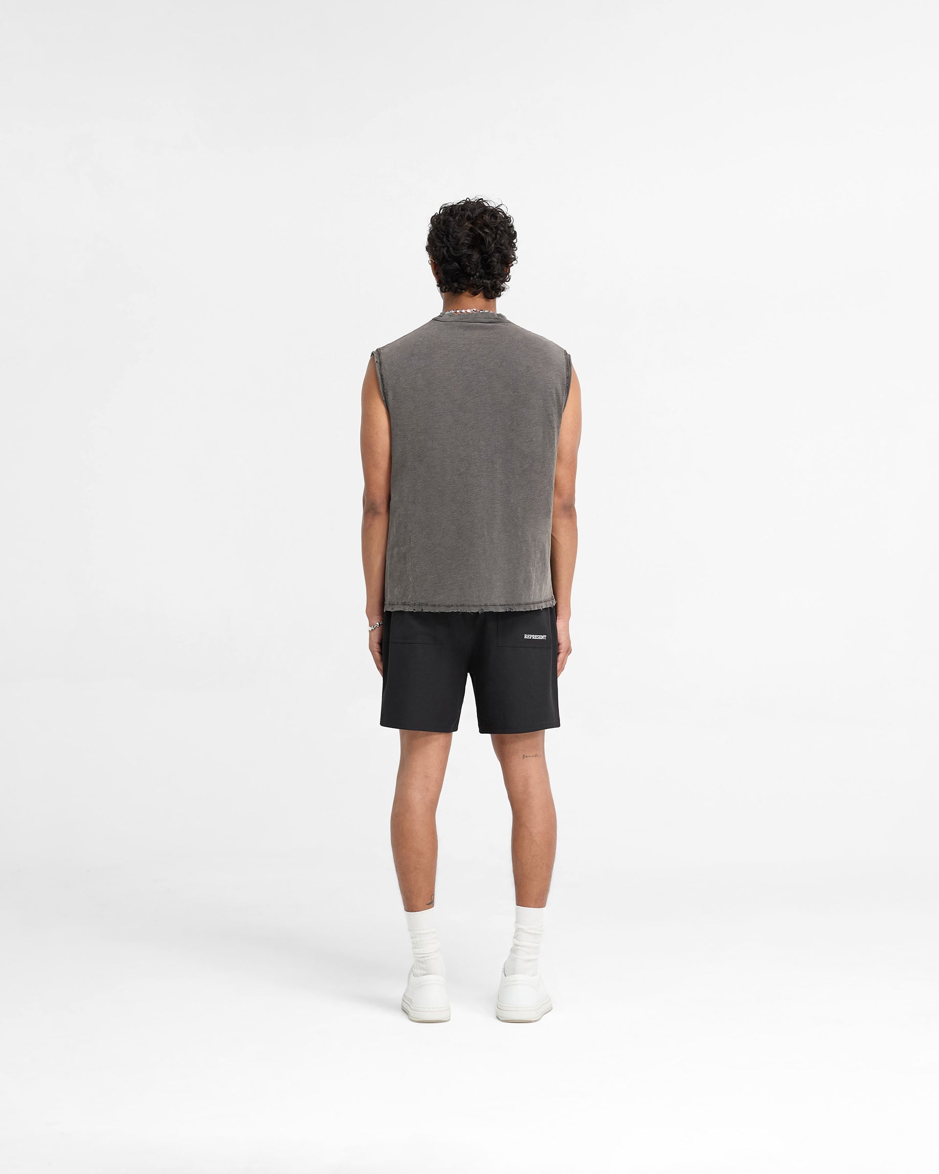 Vintage Grey Slub Tank Top for Women - Soft & Breathable Cotton Tee - Casual Summer Outfit, Beachwear & Layering Essential