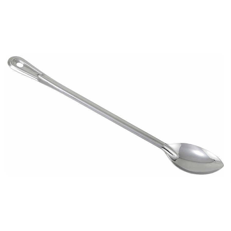 Winco BSOT 21 Solid Stainless Steel Basting Spoon - Professional Kitchen Tool for Cooking, Baking, and Serving Sauces, Soups, and Gravies