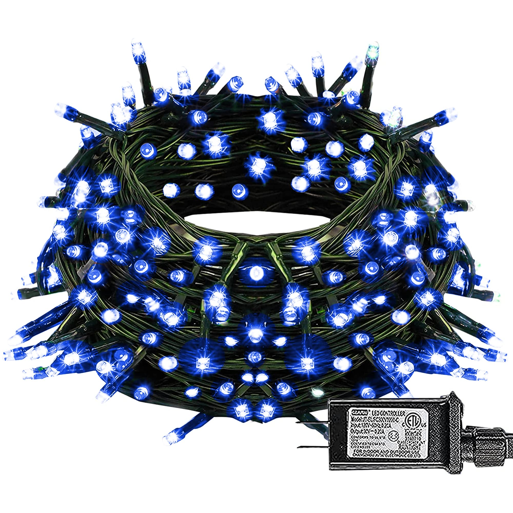 240 LED Blue Christmas Lights - 85 FT Waterproof Extendable Fairy String Lights with 8 Lighting Modes | Indoor Outdoor Holiday Decor for Yard, Garden, Wedding & Party | Christmas Tree, Patio, Porch, Balcony Decoration