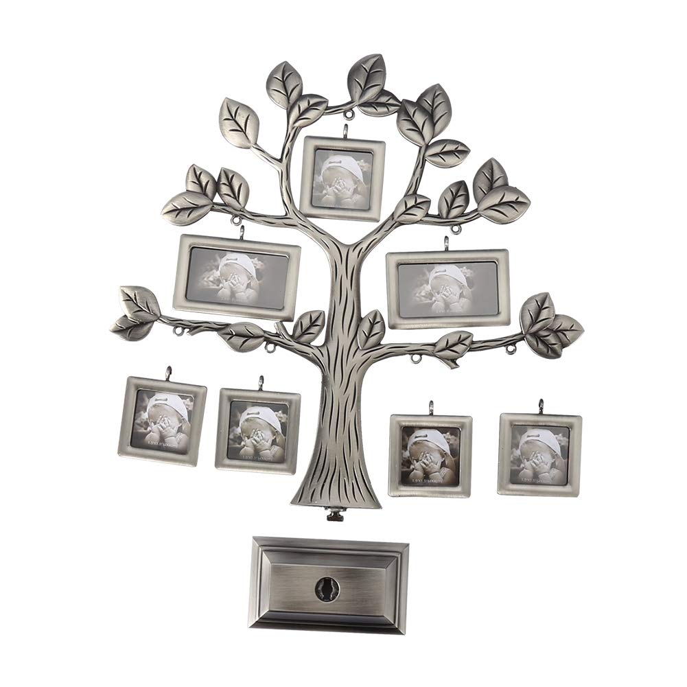 Zerodis Family Tree Picture Frames - Large 7 Hanging Photo Frame Display for Wall Decor, Perfect for Family Reunions, Weddings & Home Decor