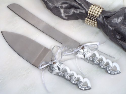 Elegant Wedding Cake Knife Set - Stainless Steel Cake Cutting Server for Bridal Showers, Anniversaries & Special Occasions - Perfect for Wedding Cakes, Anniversary Desserts & Celebration Cakes