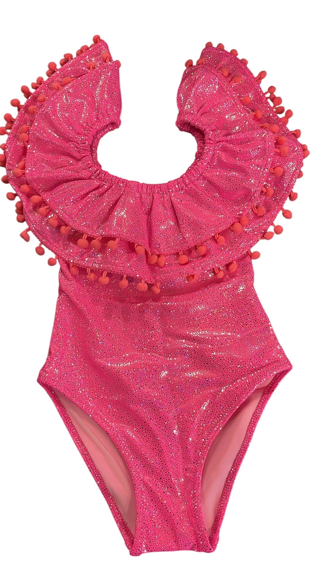 SISSI GLITTER BARBIE PINK POMPOM - Sparkling Party Decorations for Birthday, Wedding & Baby Shower Celebrations