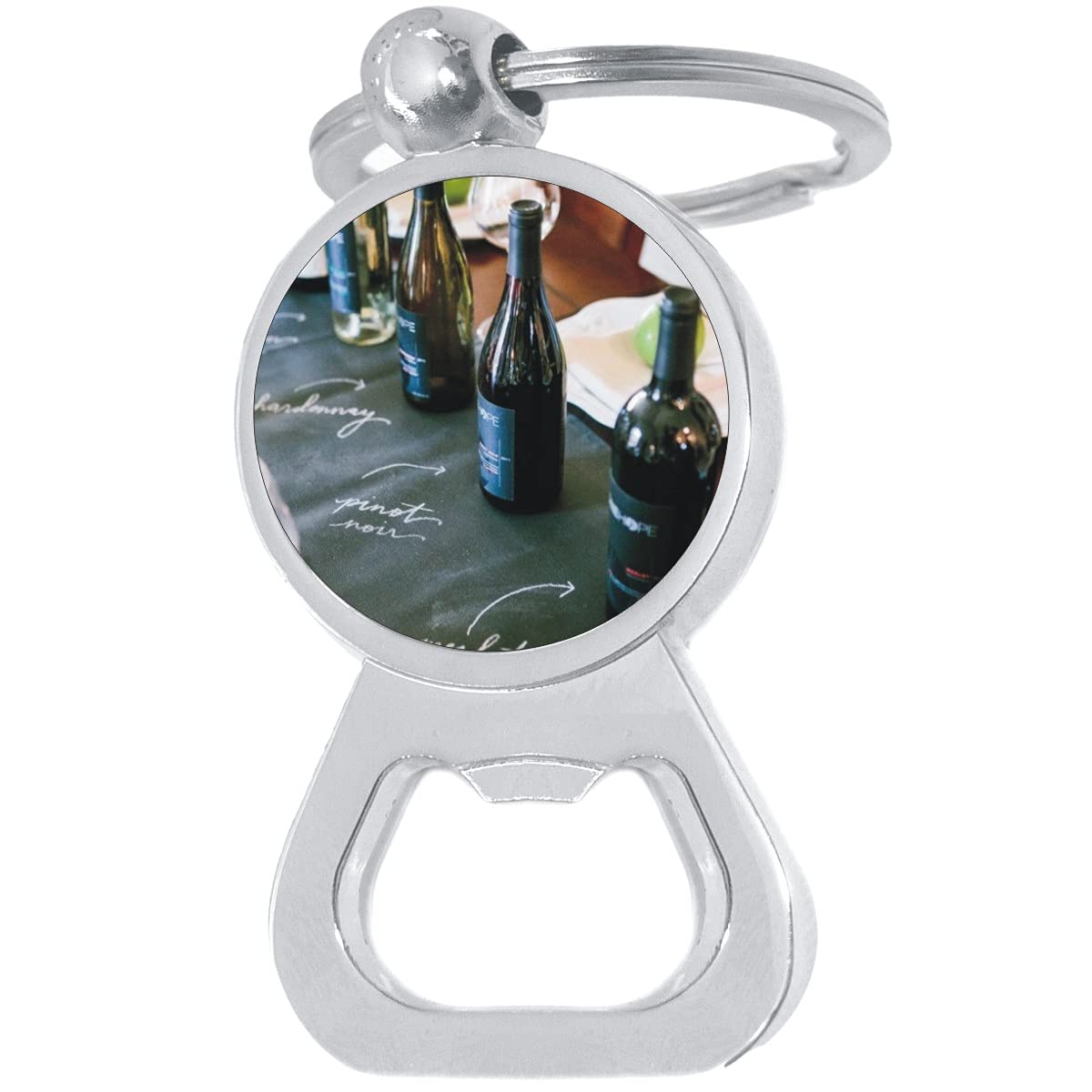 Premium Stainless Steel Wine Bottle Opener Keychain - Corkscrew with Foil Cutter, Compact & Portable for Travel, Camping, Picnics, and Parties