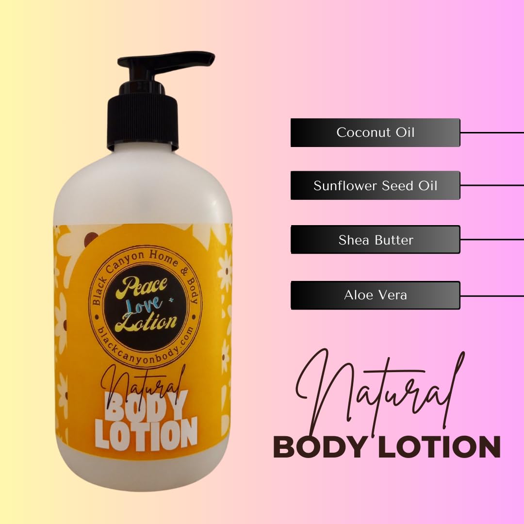 Peace Love & Lotion Cotton Candy Scented Natural Body Lotion - 32 Oz (2 Pack) | Moisturizing & Hydrating for Dry Skin | Perfect for Daily Use, Gifts & Self-Care Routine