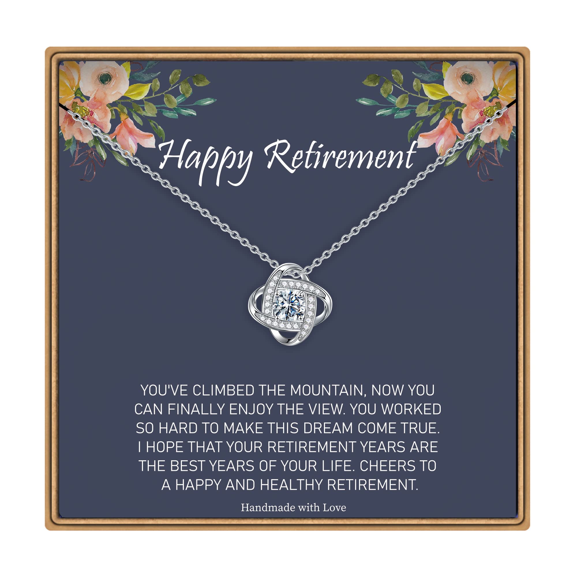 14K White Gold Plated Cubic Zirconia Love Knot Necklace - Elegant Retirement Gift for Women, Nurses, Teachers & Coworkers | Perfect Farewell Present for 2025 | Ideal for Special Occasions & Daily Wear